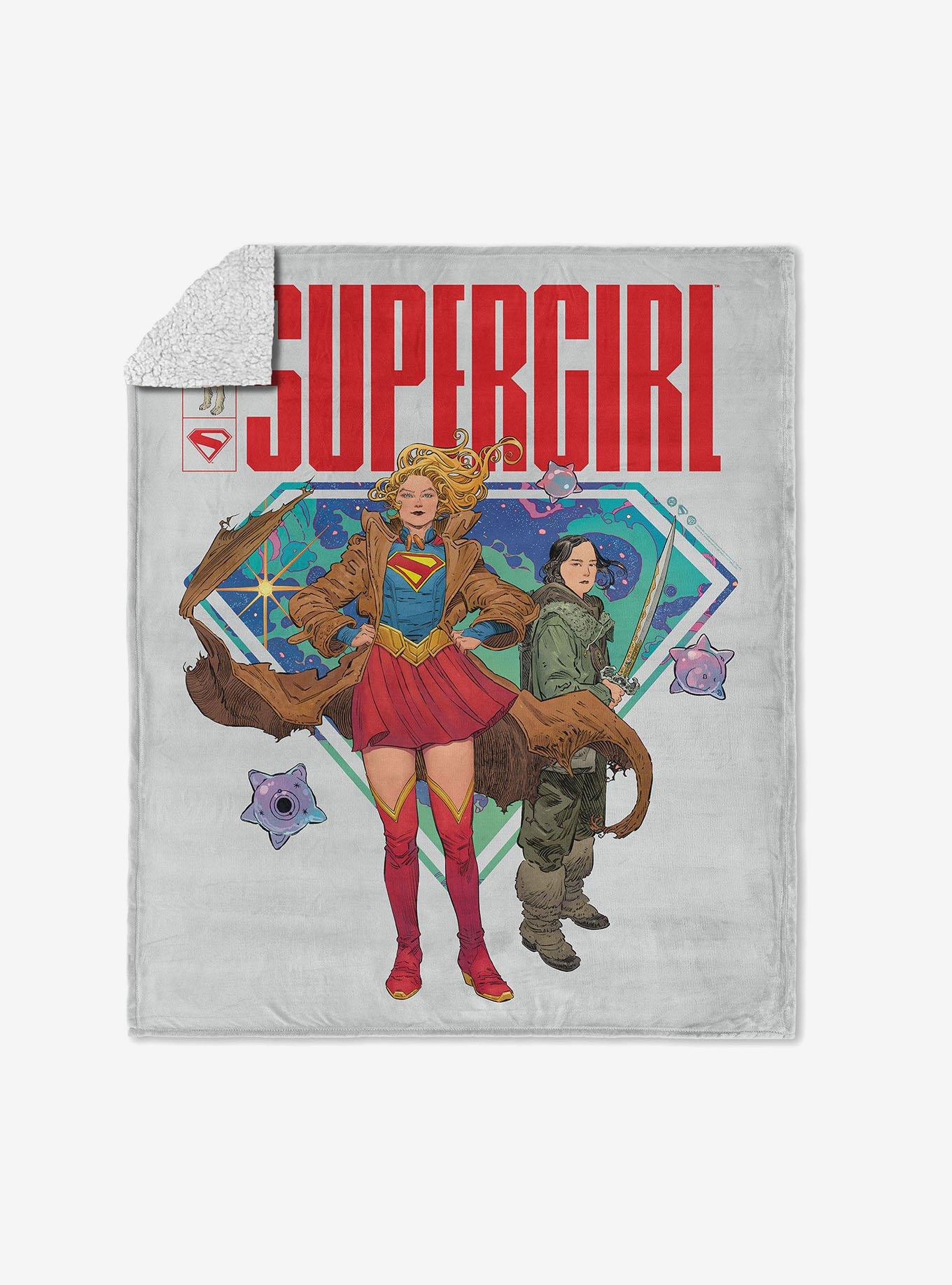 DC Comics Supergirl Save the Day Silk Touch Sherpa Throw Blanket, , hi-res