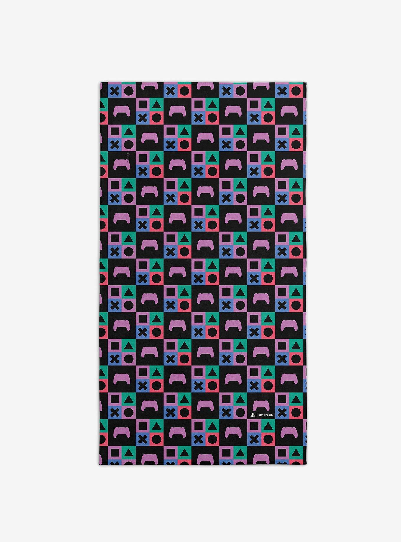 PlayStation Controller Pattern Beach Towel, , hi-res