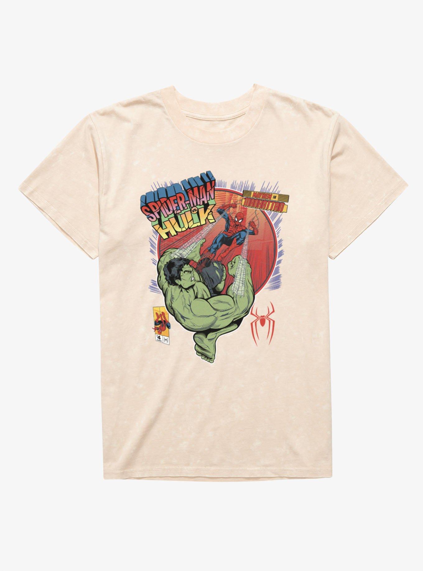 Marvel Spider-Man Brand New Day Mayhem In Manhattan Slingshot Kick Mineral Wash T-Shirt, , hi-res