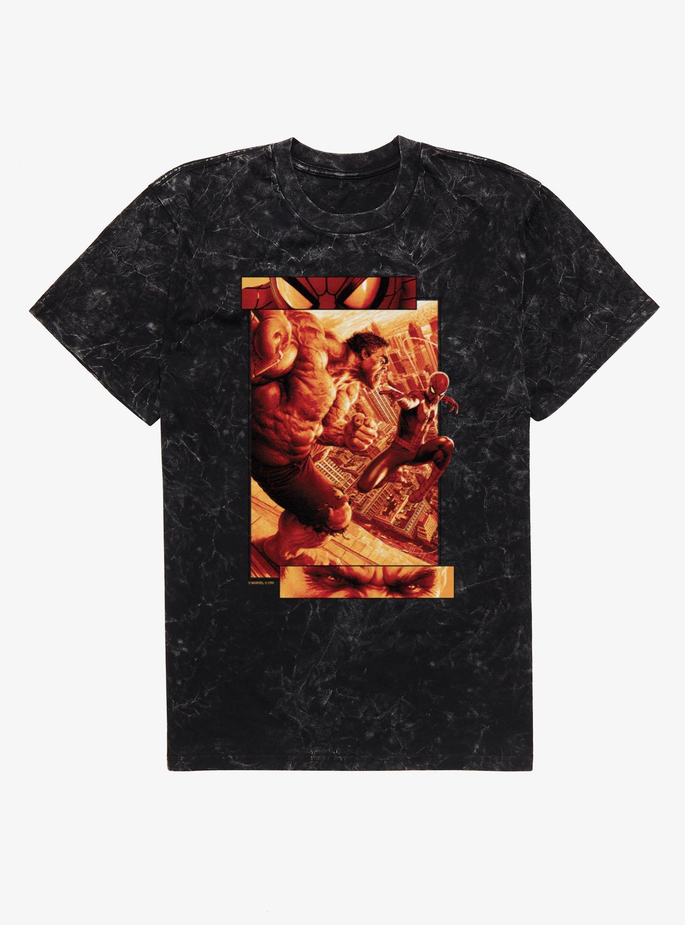 Marvel Spider-Man Brand New Day Stare Down On City Overlook Mineral Wash T-Shirt, , hi-res