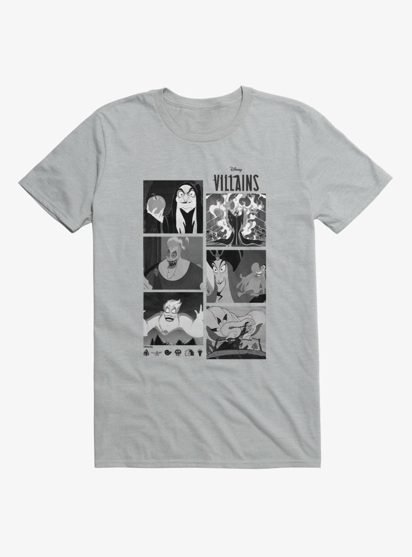 Disney Villains Black And White Icons T-Shirt, , hi-res