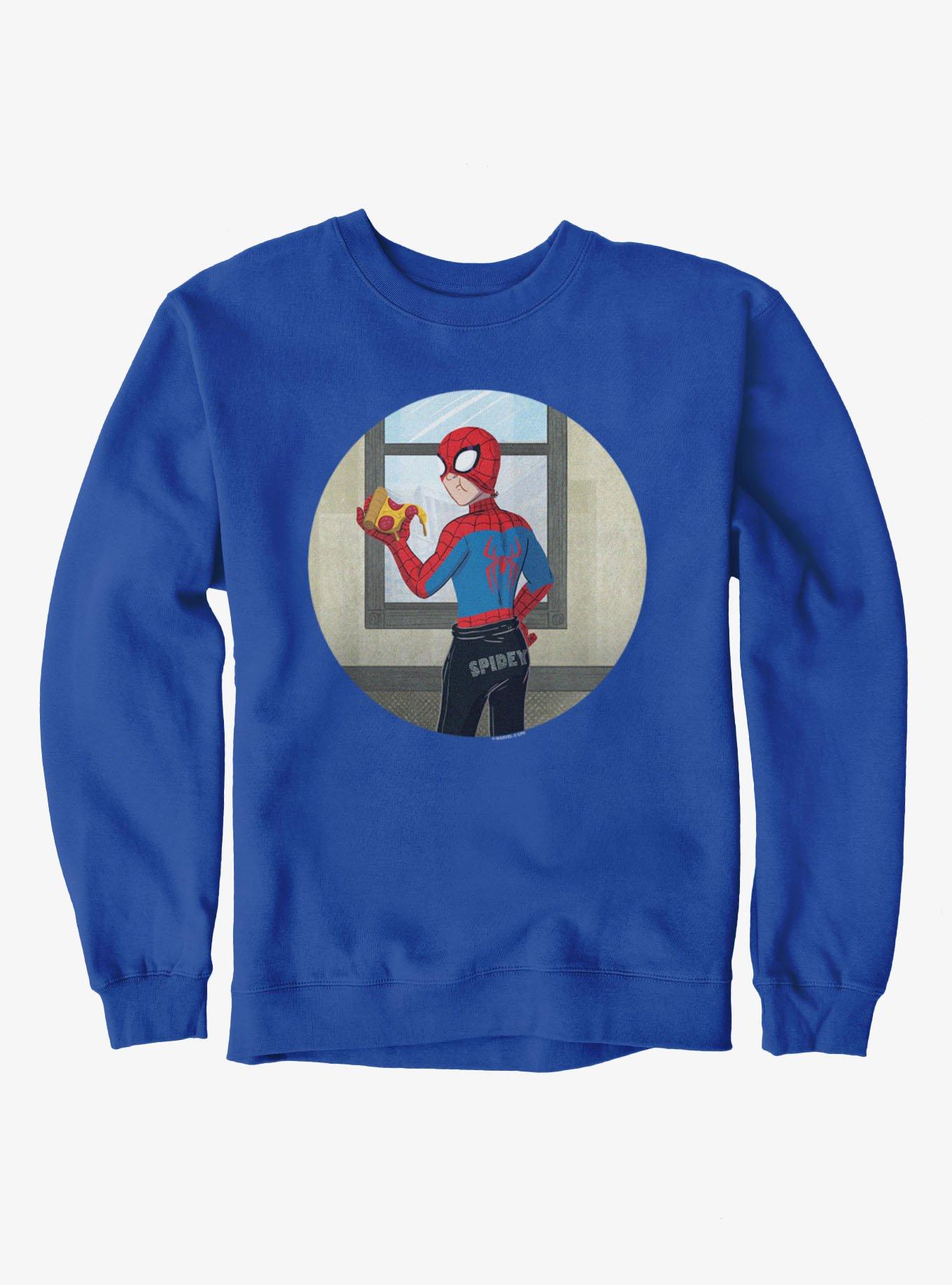 Marvel Spider-Man Brand New Day Studded Sweats Spidey With Pizza Sweatshirt, , hi-res