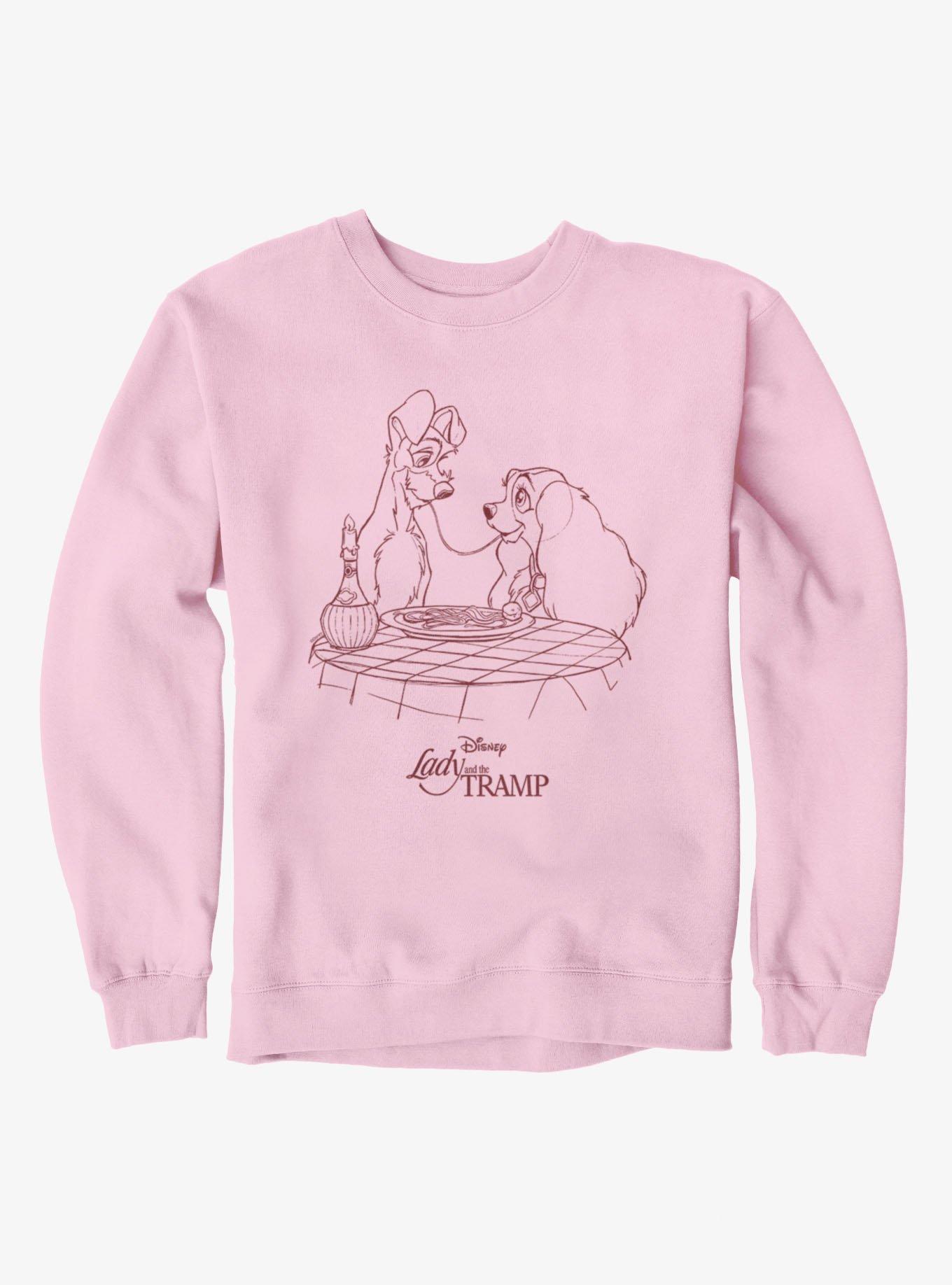 Disney Lady And The Tramp Noodle Night Outline Sweatshirt, , hi-res