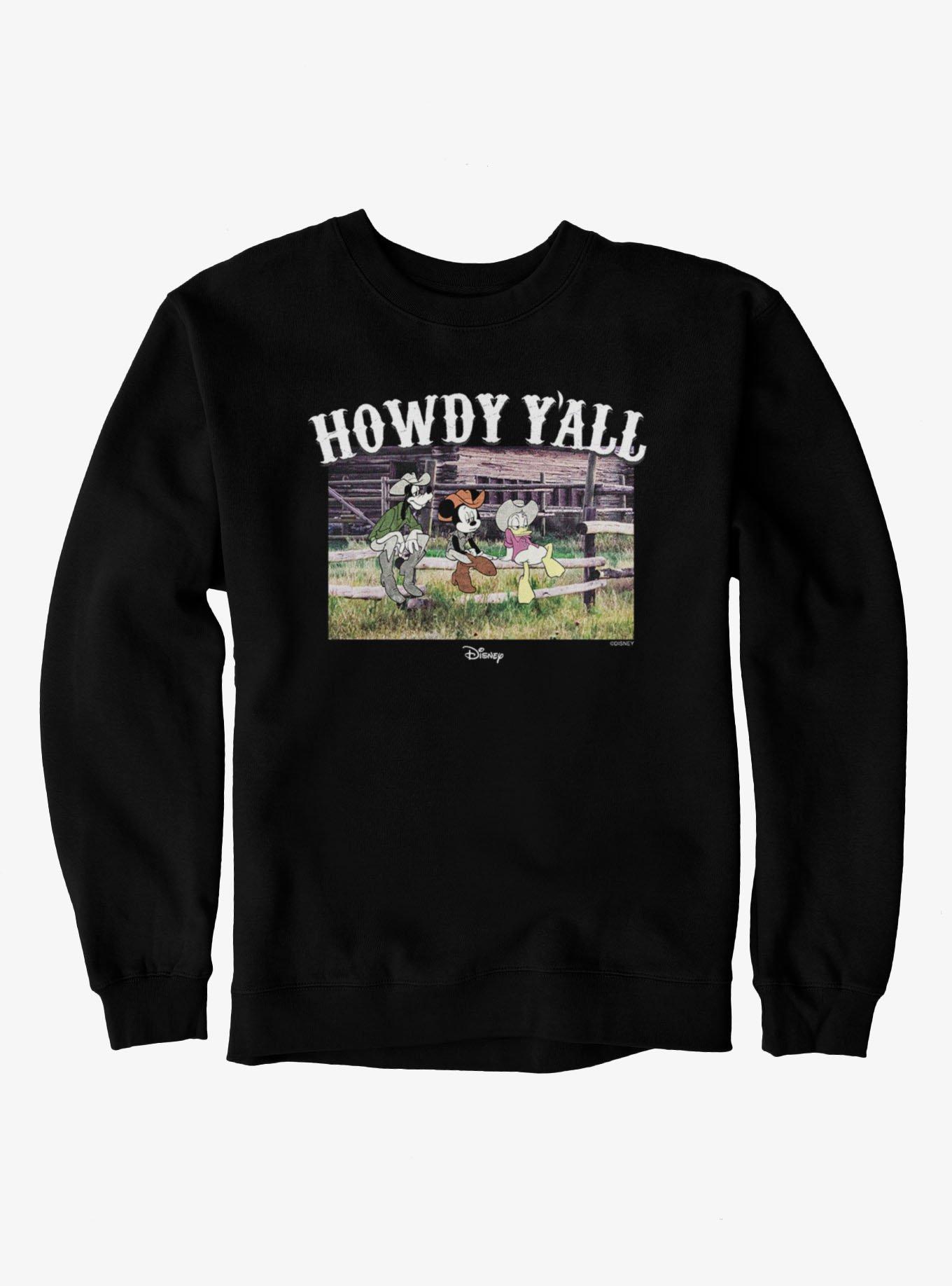 Disney Mickey Mouse Howdy Yall Fence Post Photo Groupshot Sweatshirt, , hi-res