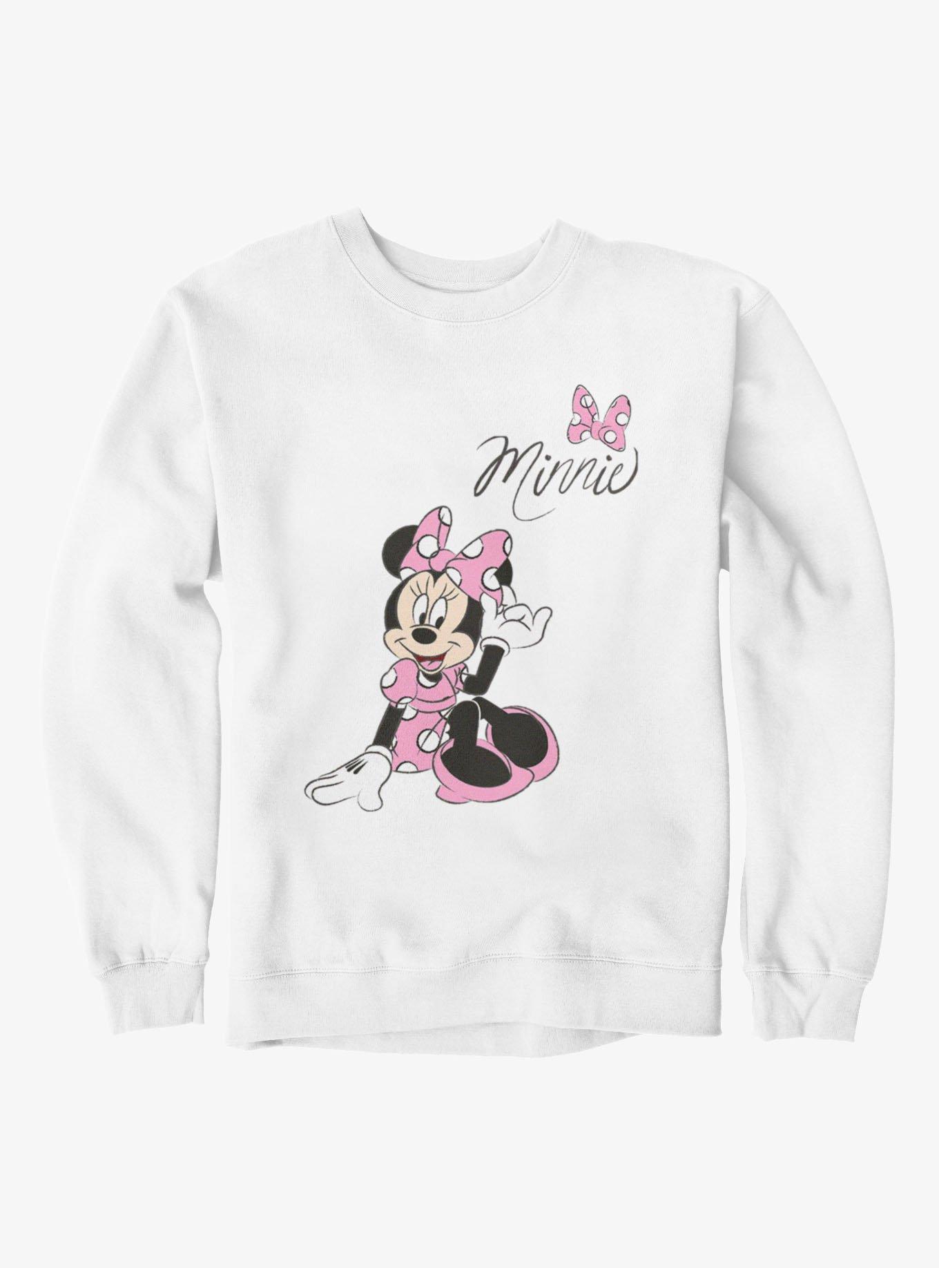 Disney Minnie Mouse Pink Dress Polka Dots Sweatshirt, , hi-res