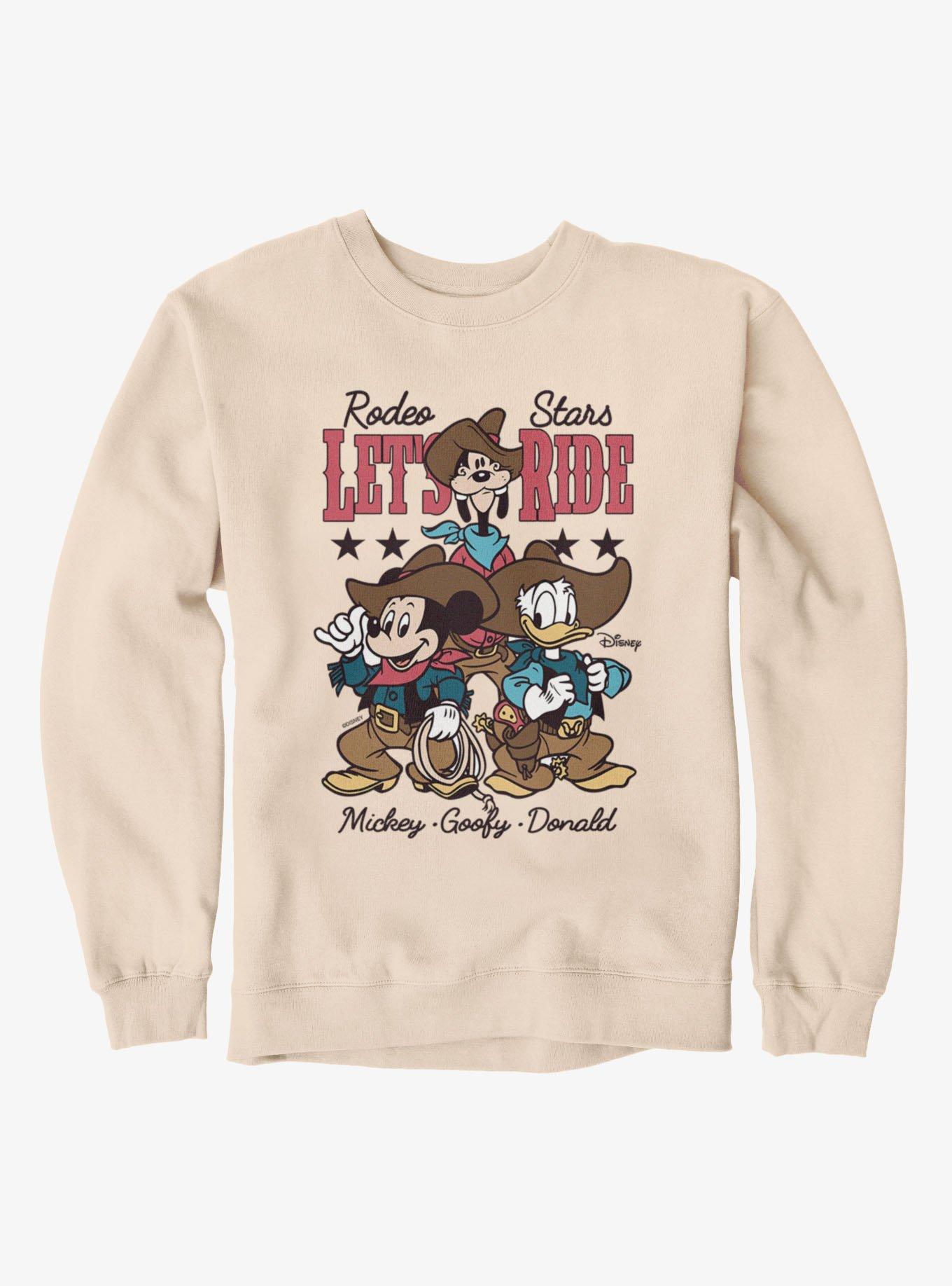 Disney Mickey Mouse Rodeo Let's Ride Mickey Goofy Donald Sweatshirt, , hi-res