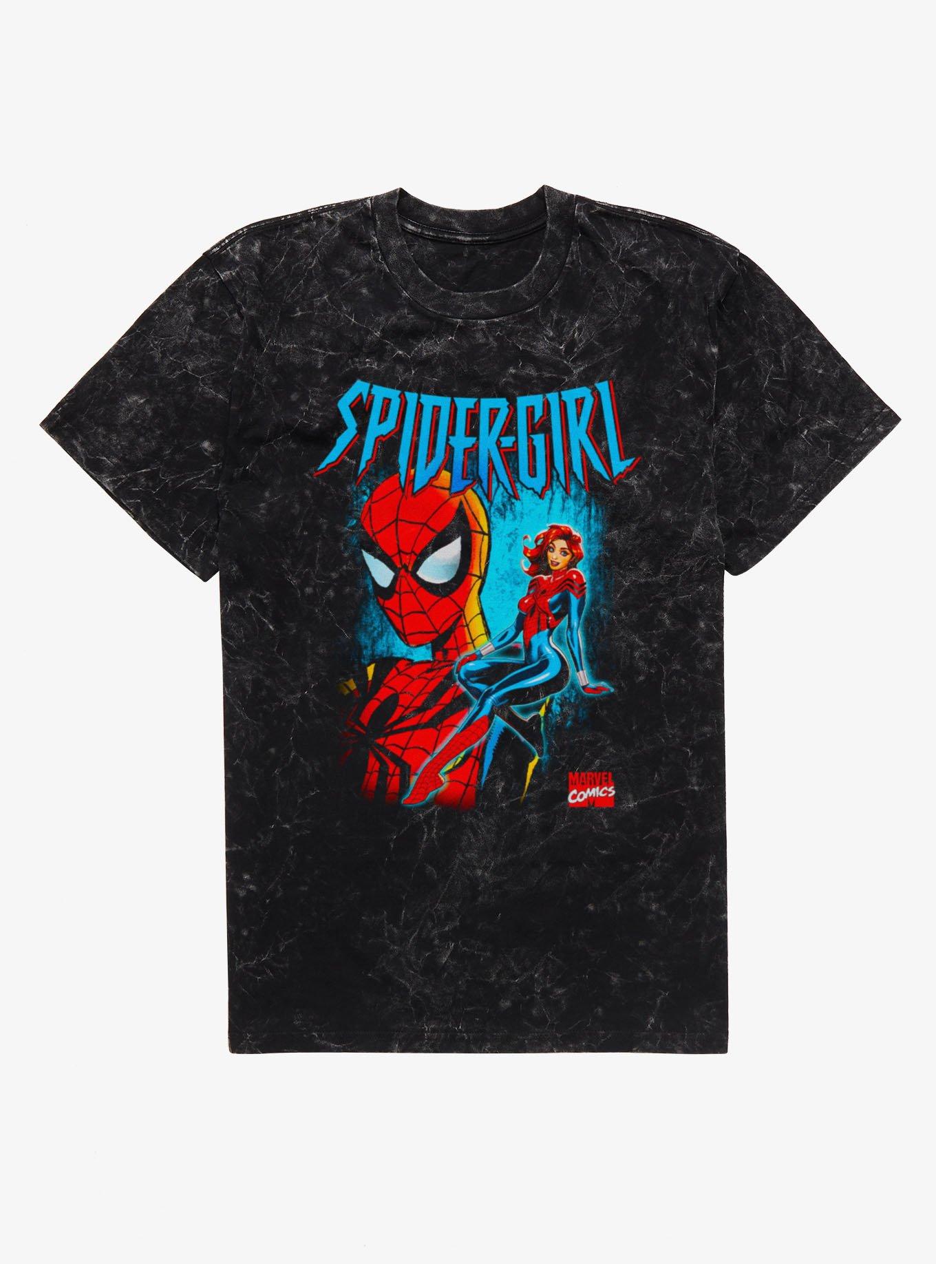 Marvel Spider-Man Spider-Girl Seated And Masked Mineral Wash T-Shirt, , hi-res