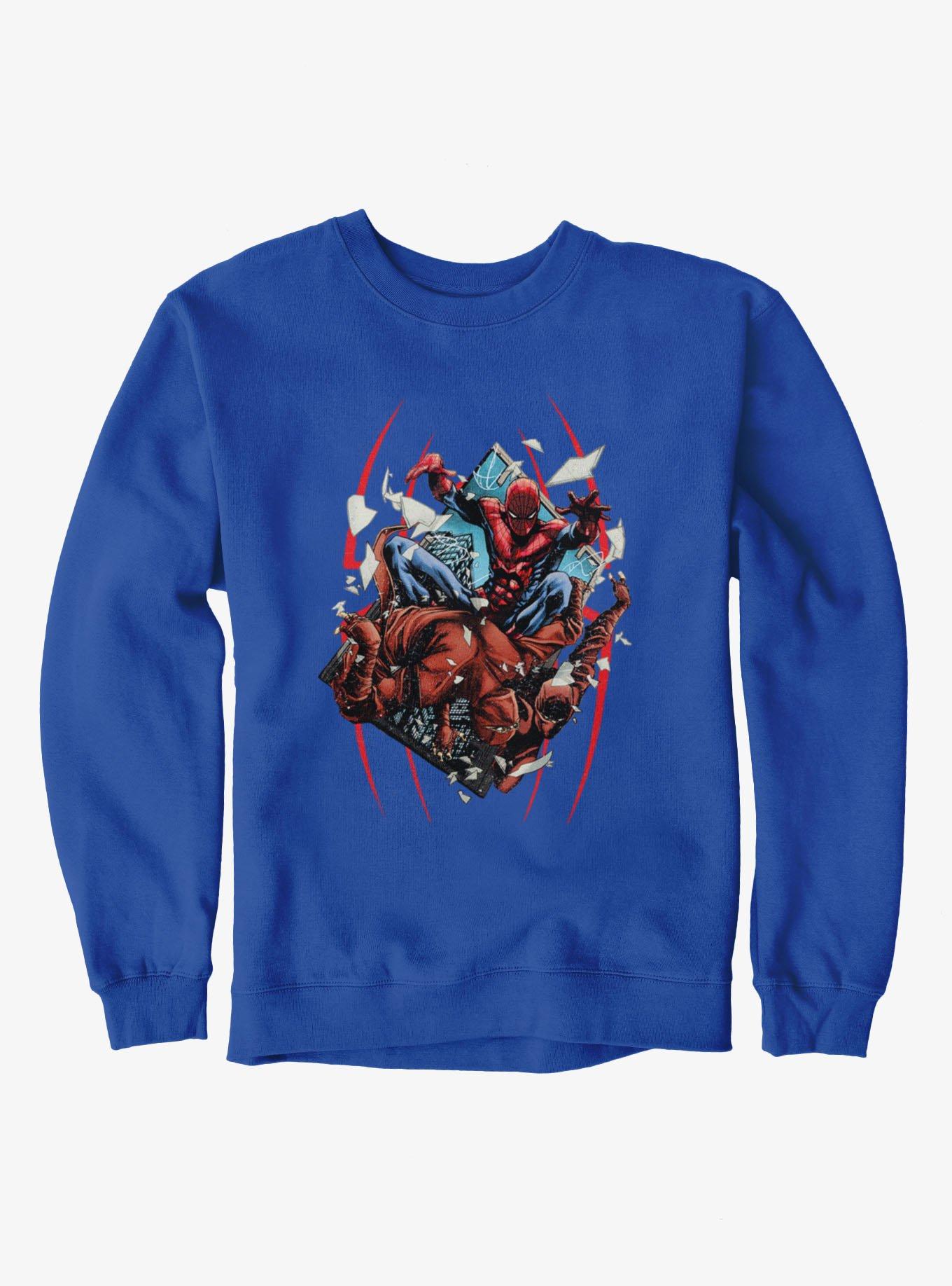 Marvel Spider-Man Hand Through Window Sweatshirt Hot Topic Exclusive