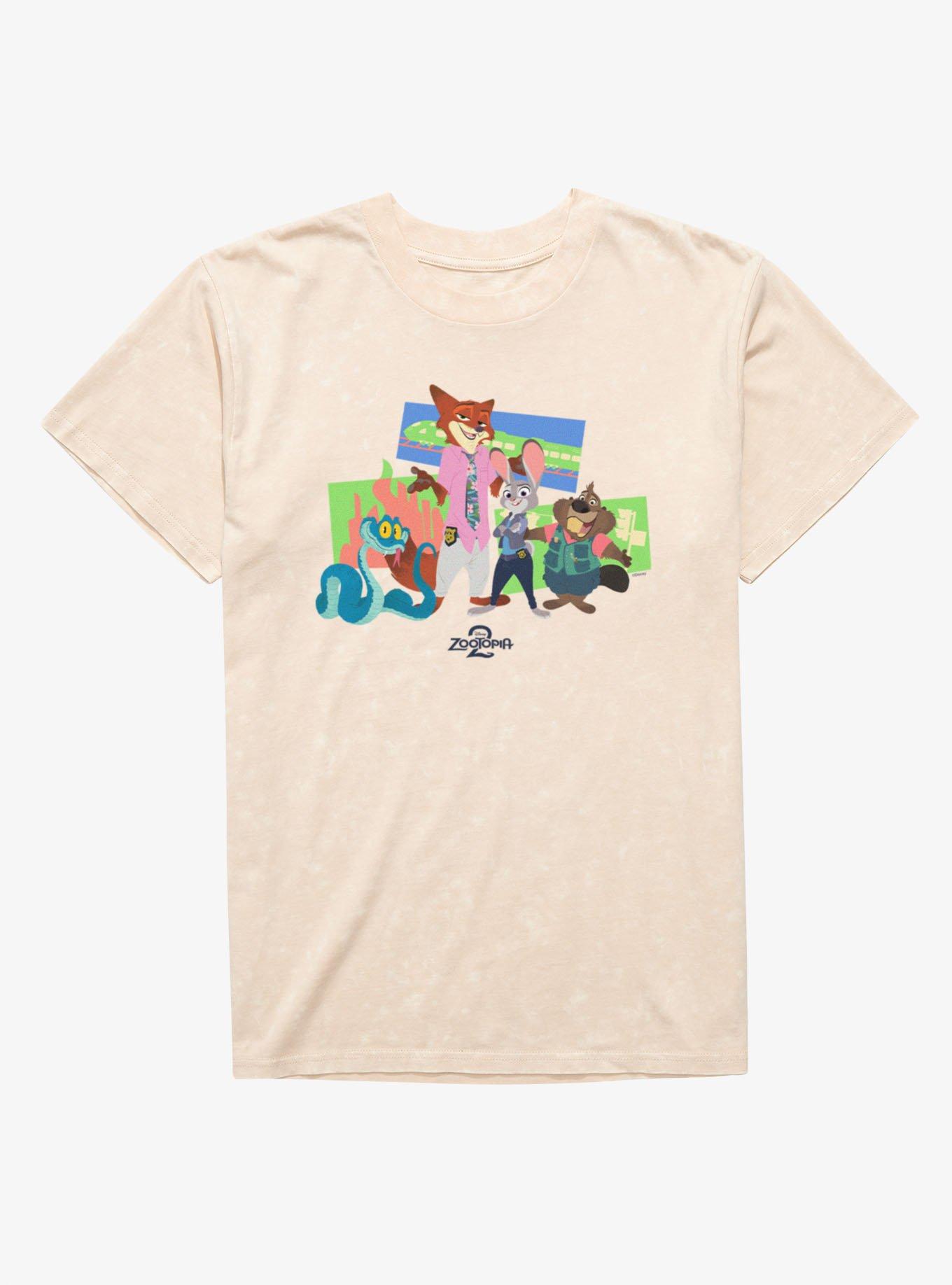 Disney Pixar Zootopia 2 New Friends Around Town Mineral Wash T-Shirt, , hi-res