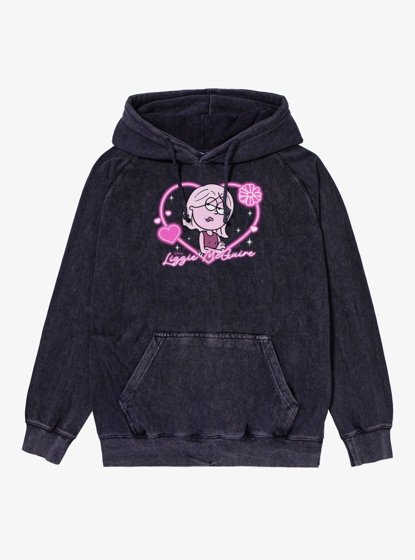Disney Lizzie McGuire Pink Heart For Lizzie Vintage Mineral Washed Hoodie, , hi-res
