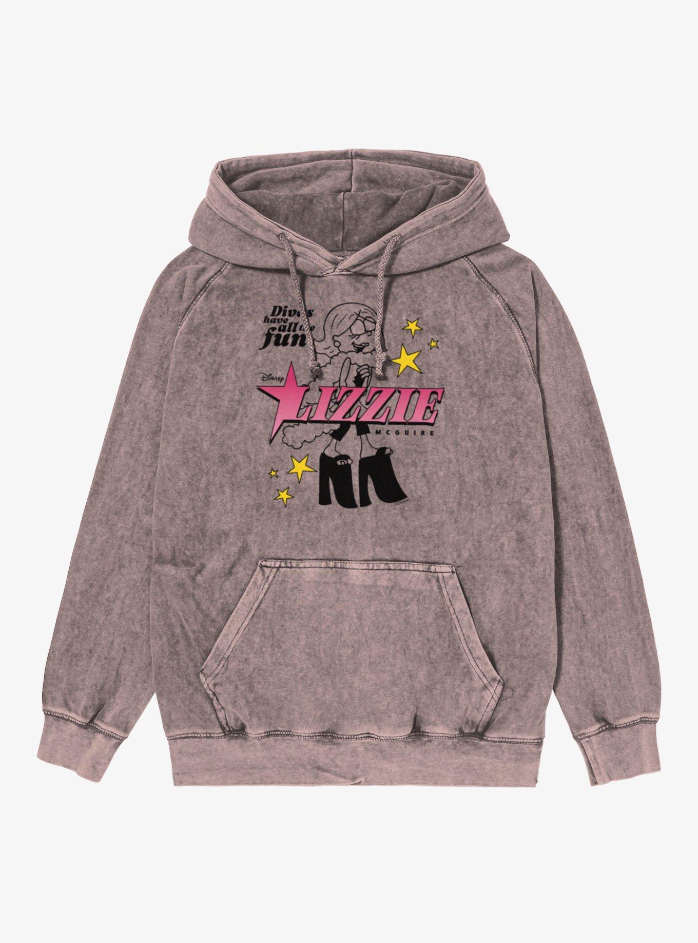 Disney Lizzie McGuire Divas Have Fun Outlined Lizzie Vintage Mineral Washed Hoodie, , hi-res