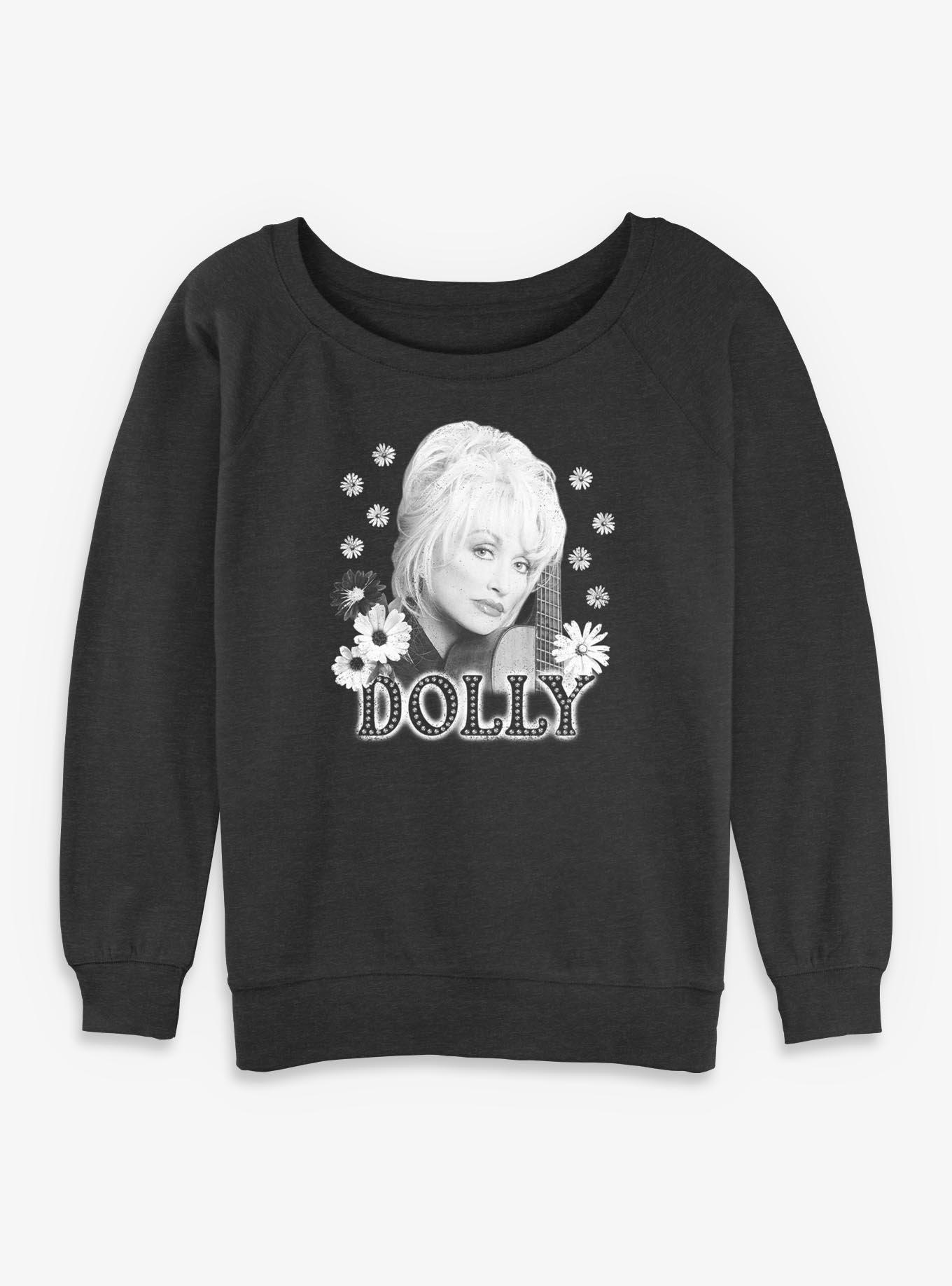 Dolly Parton Flowers Womens Slouchy Sweatshirt