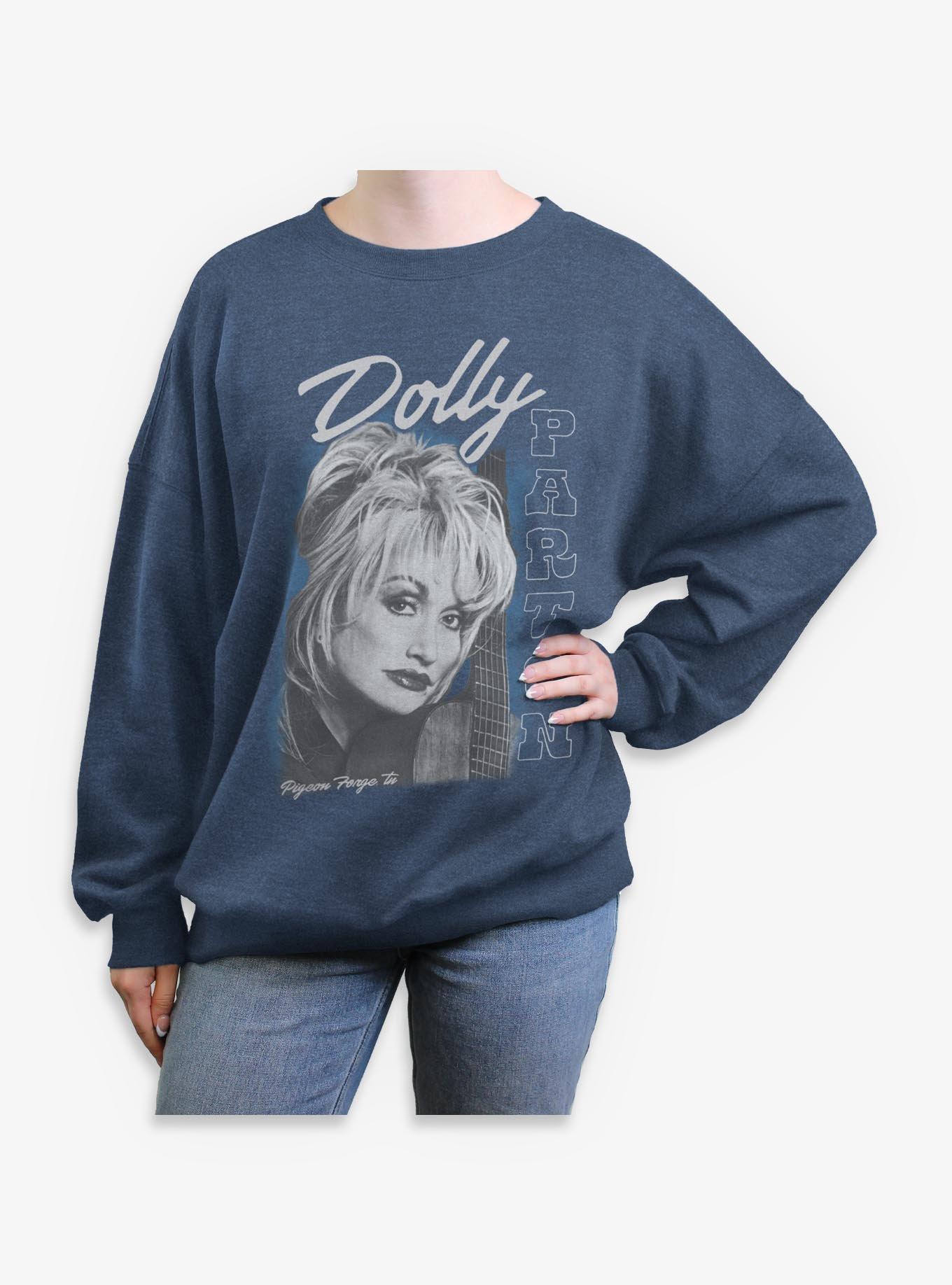 Dolly Parton Guitar Portrait Womens Oversized Sweatshirt, , hi-res
