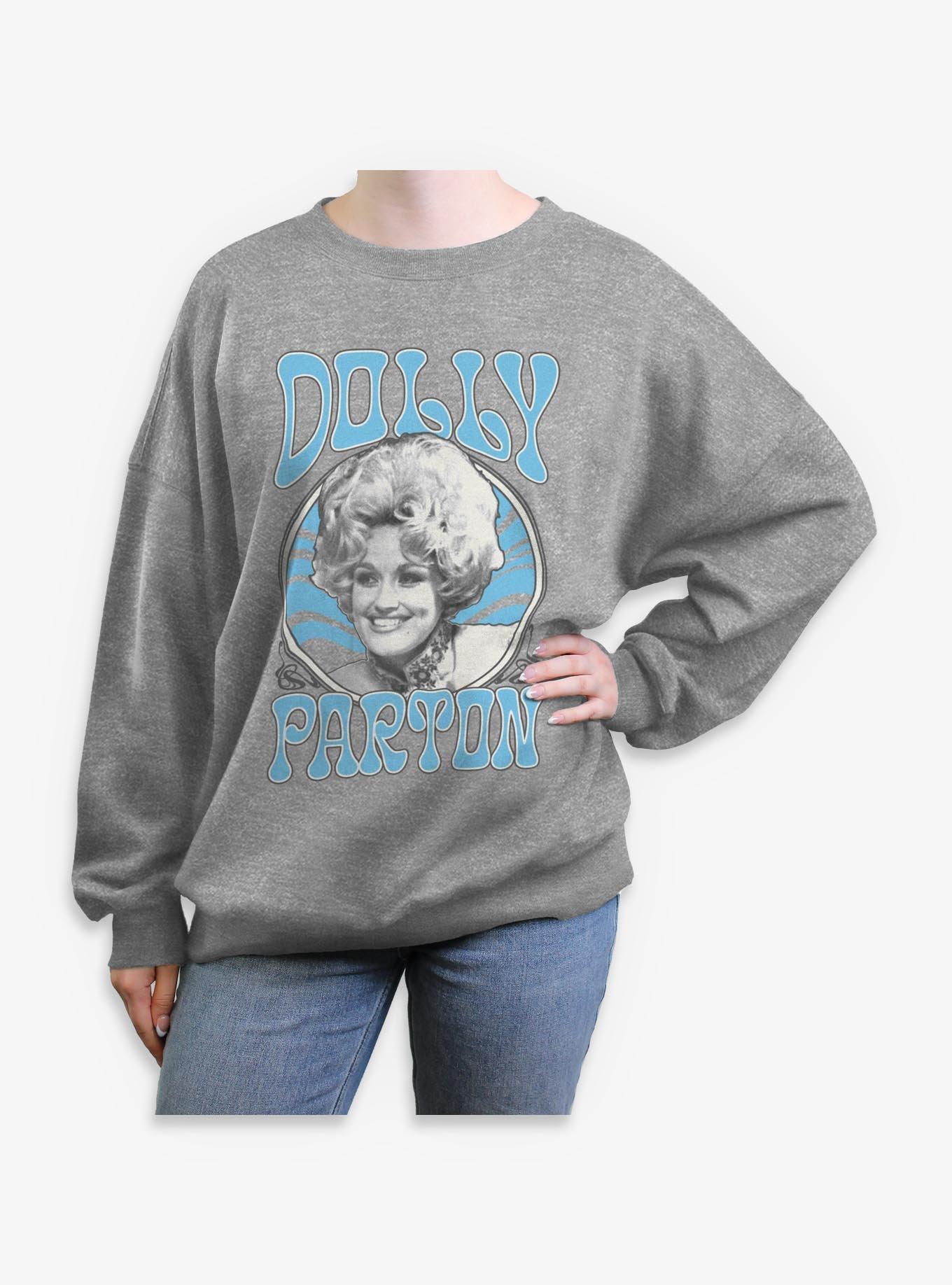 Dolly Parton Circle Womens Oversized Sweatshirt, HEATHER GR, hi-res view 1