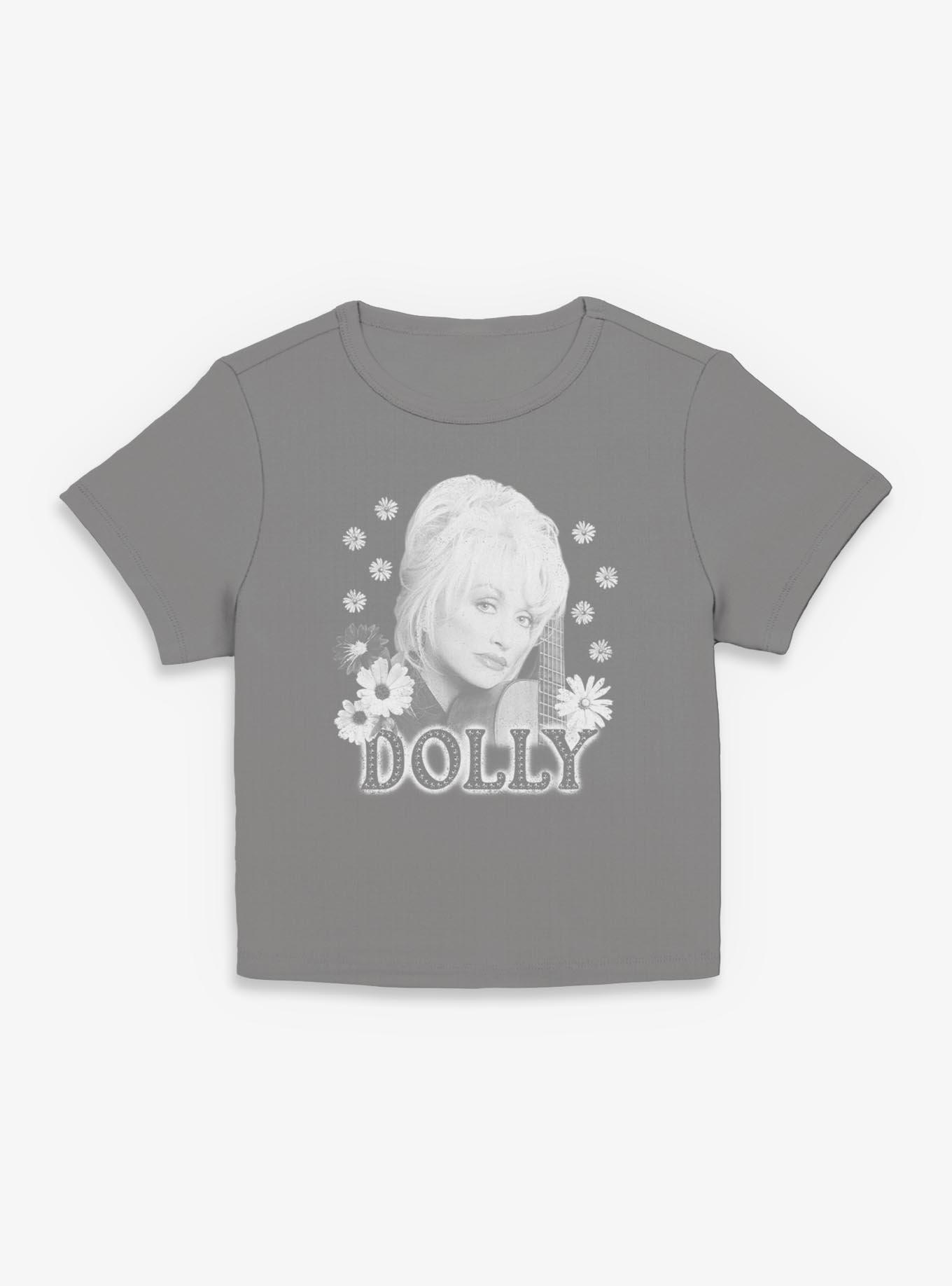 Dolly Parton Flowers Womens Baby T-Shirt, CHARCOAL, hi-res view 1