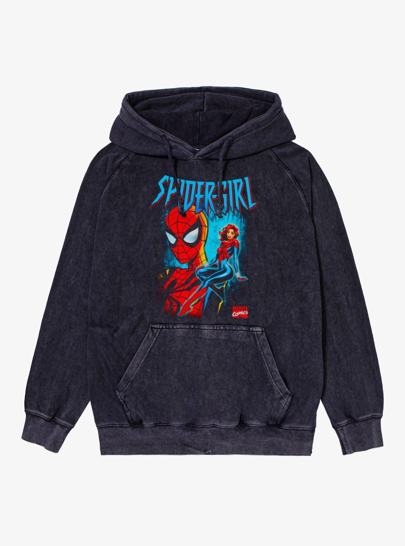 Marvel Spider-Man Spider-Girl Seated And Masked Mineral Wash Hoodie, , hi-res