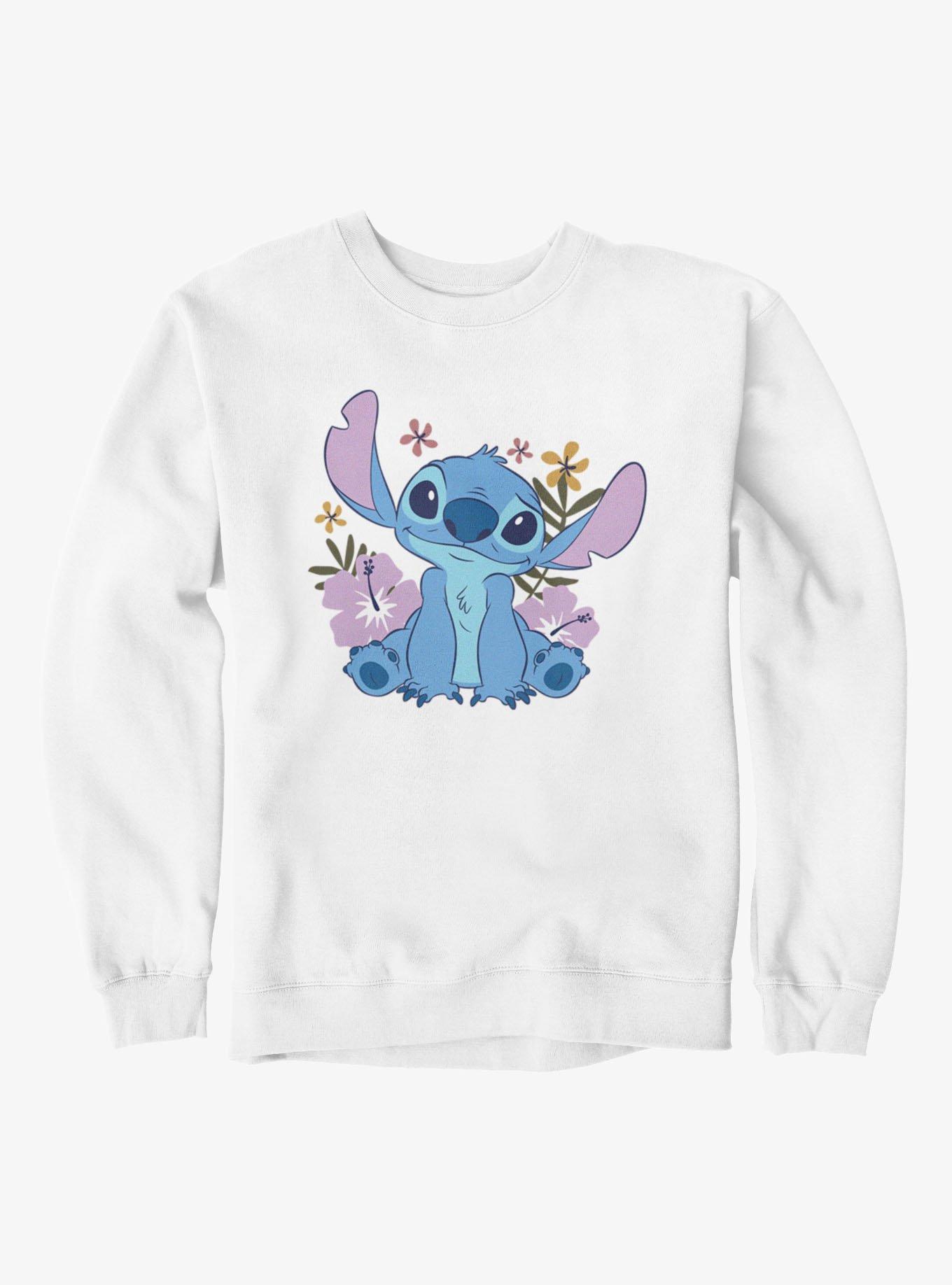 Disney Lilo & Stitch Quirky Smile Flowers Sweatshirt, , hi-res