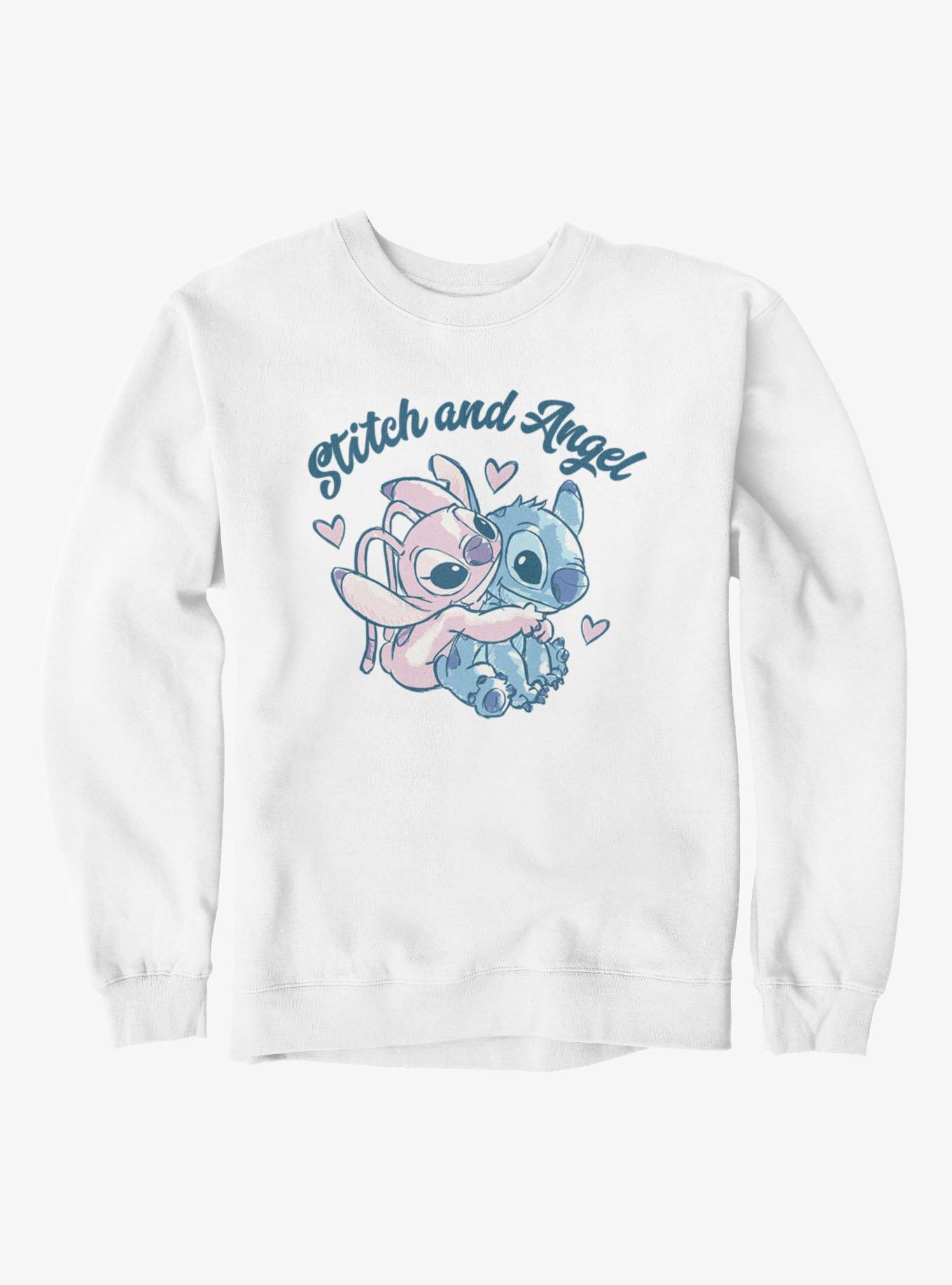 Disney Lilo & Stitch Angel And Stitch Heart Hugs Sweatshirt, , hi-res