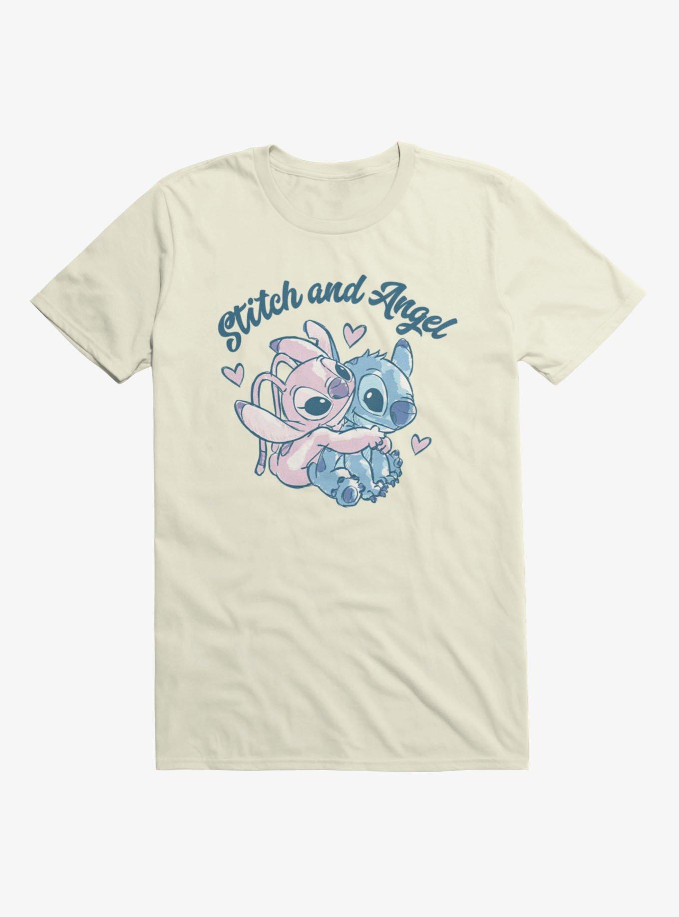 Disney Lilo & Stitch Angel And Stitch Heart Hugs T-Shirt