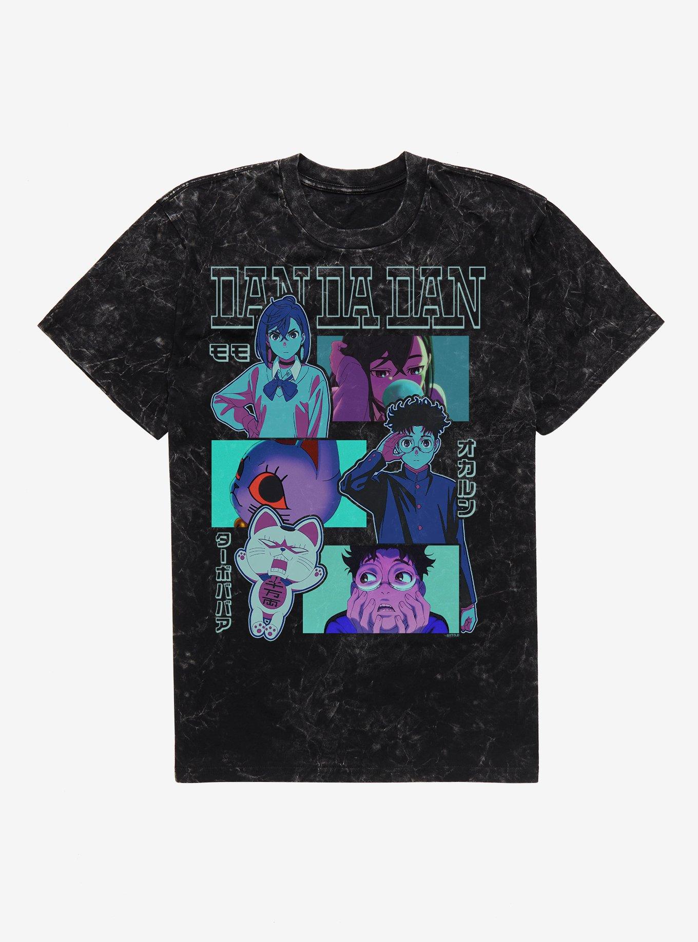 Dandadan Okarun Momo and Turbo Granny Opening Shots Mineral Wash T-Shirt Hot Topic Exclusive, , hi-res