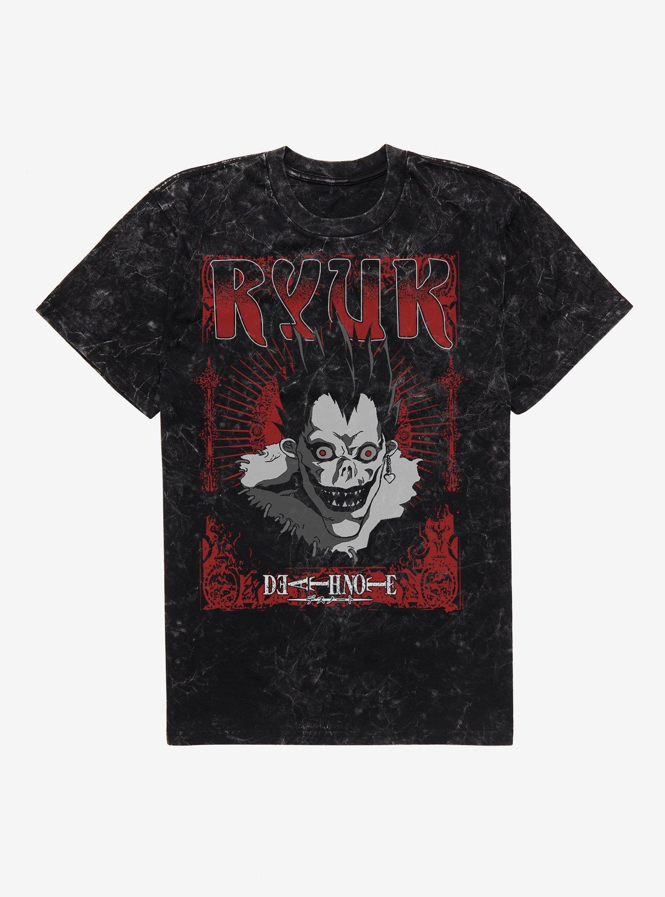 Death Note Ryuk Red Frame Mineral Wash T-Shirt Hot Topic Exclusive, , hi-res
