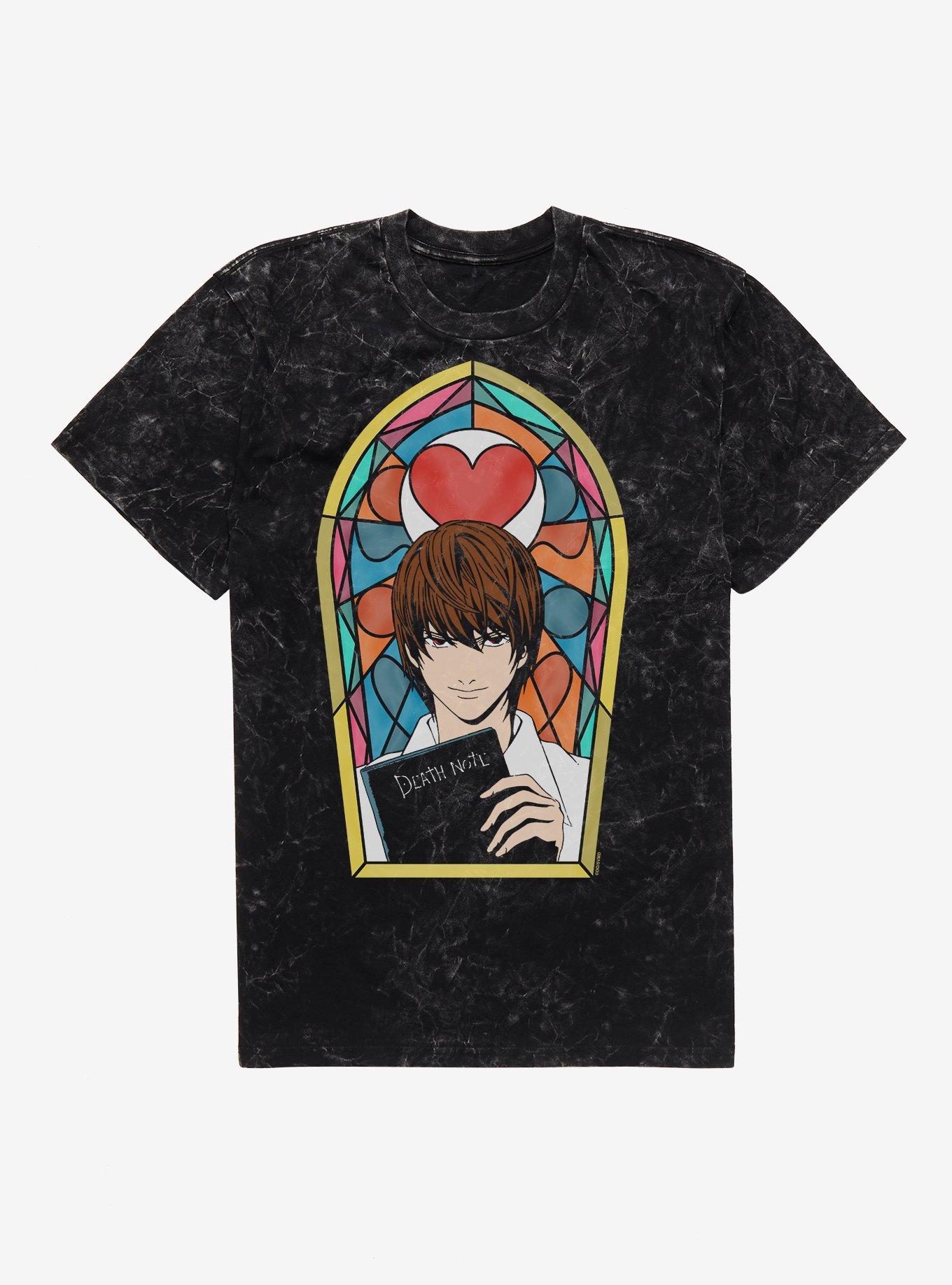 Death Note Stained Glass Light Mineral Wash T-Shirt Hot Topic Exclusive, , hi-res
