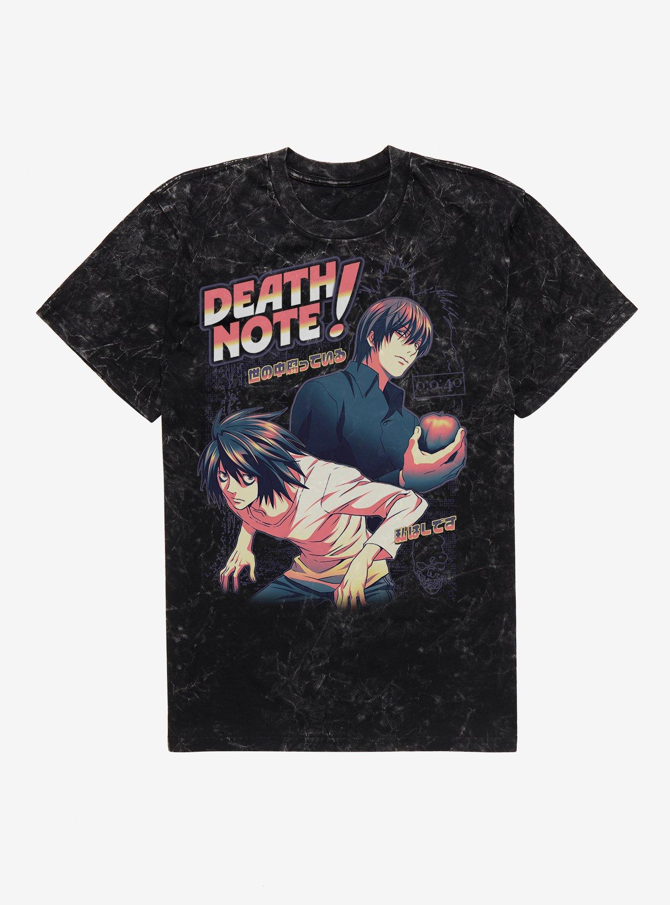 Death Note L And Light Collage Mineral Wash T-Shirt Hot Topic Exclusive, , hi-res