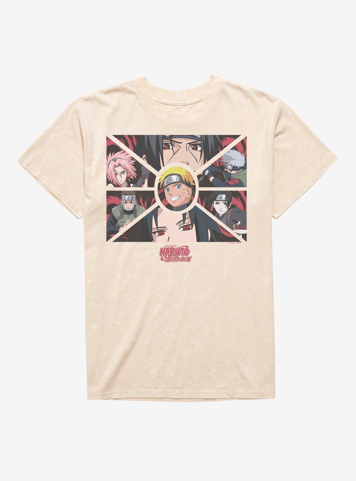 Naruto Shippuden Shapes Group Mineral Wash T-Shirt Hot Topic Exclusive, , hi-res