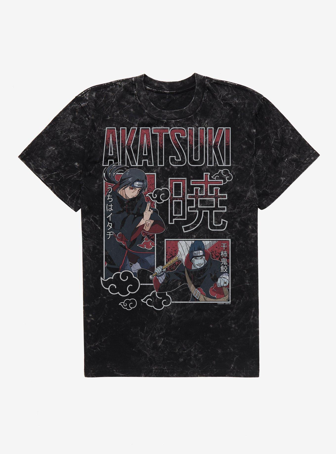 Naruto Shippuden Akatsuki Itachi Uchiha and Kisame Hoshigaki Mineral Wash T-Shirt Hot Topic Exclusive, , hi-res