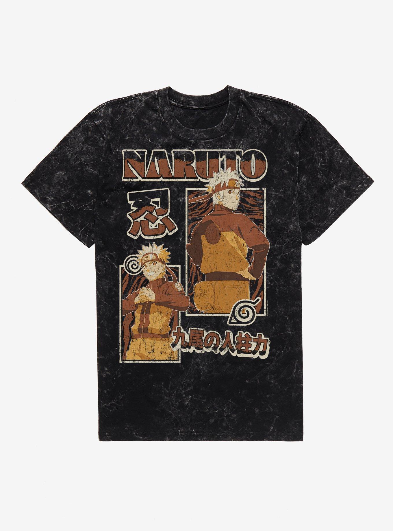 Naruto Shippuden Naruto Uzumaki Block Collage Mineral Wash T-Shirt Hot Topic Exclusive, , hi-res