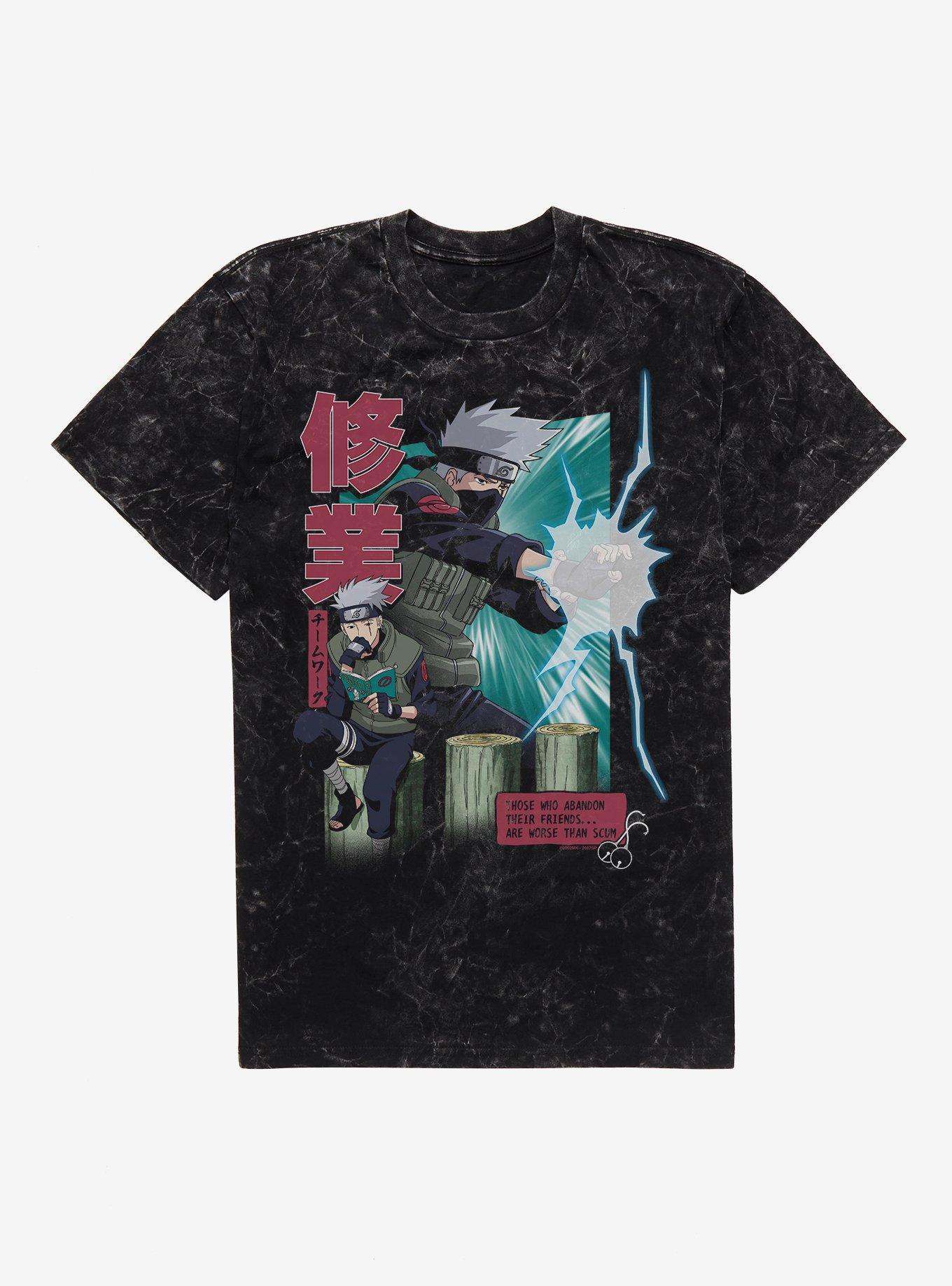 Naruto Shippuden Kakashi Teamwork Collage Mineral Wash T-Shirt Hot Topic Exclusive, , hi-res
