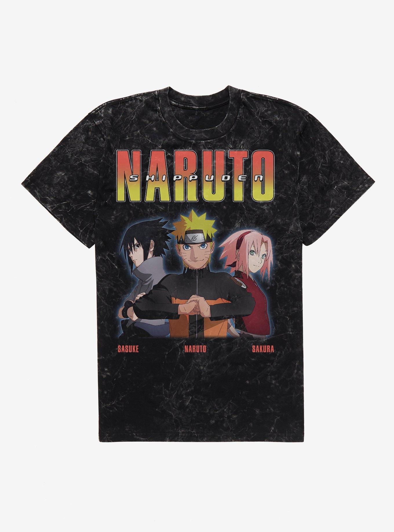 Naruto Shippuden Naruto Sasuke Sakura Mineral Wash T-Shirt Hot Topic Exclusive, , hi-res