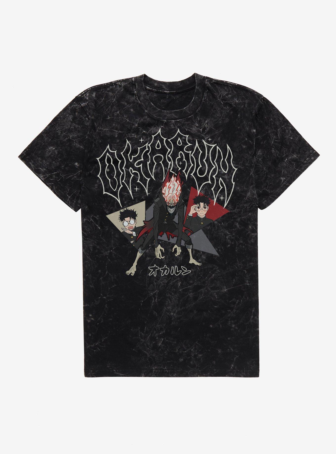 Dandadan Okarun Metal Faces Mineral Wash T-Shirt BoxLunch Exclusive, , hi-res
