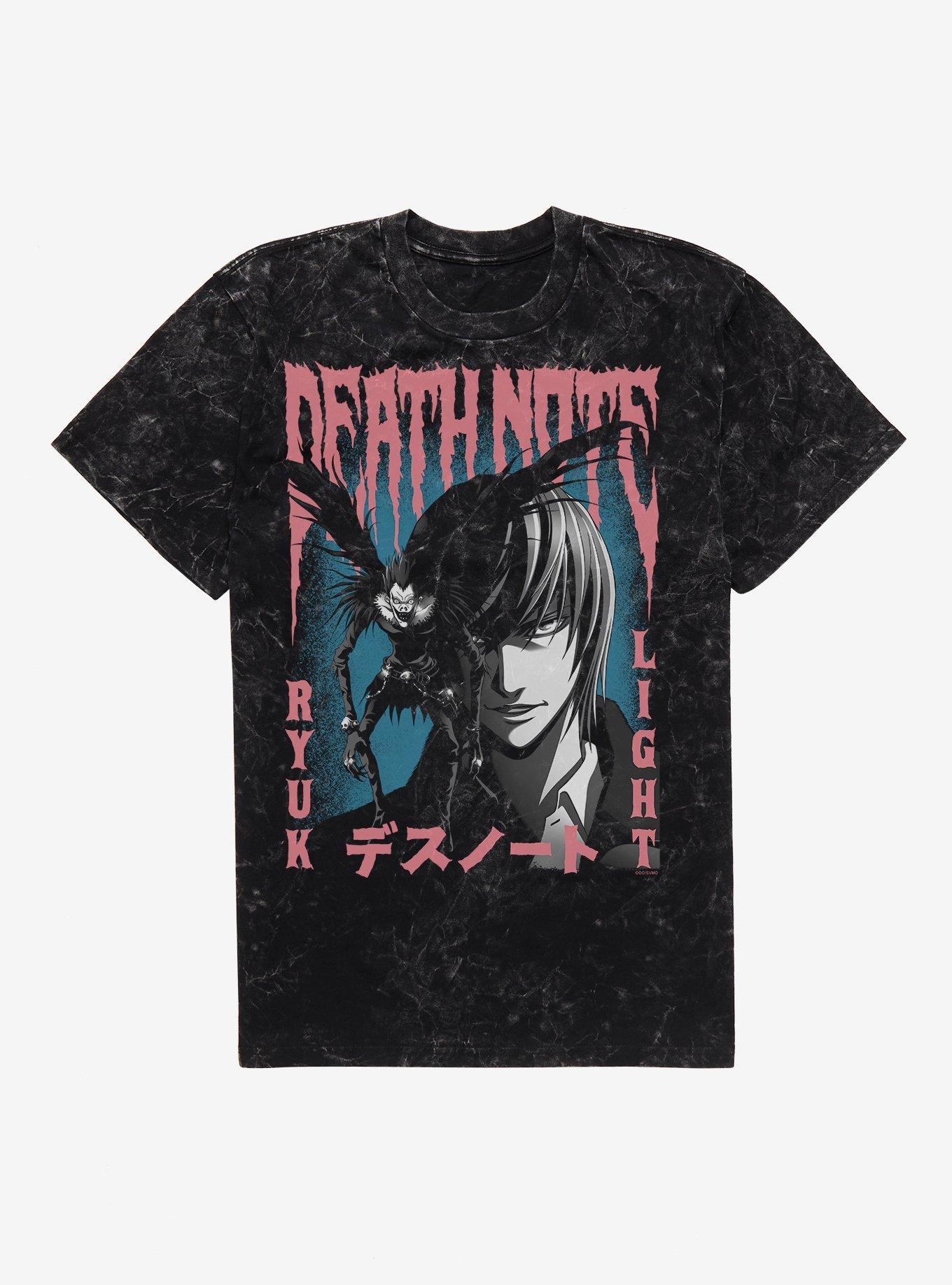 Death Note Light And Ryuk Shadows Mineral Wash T-Shirt BoxLunch Exclusive, , hi-res