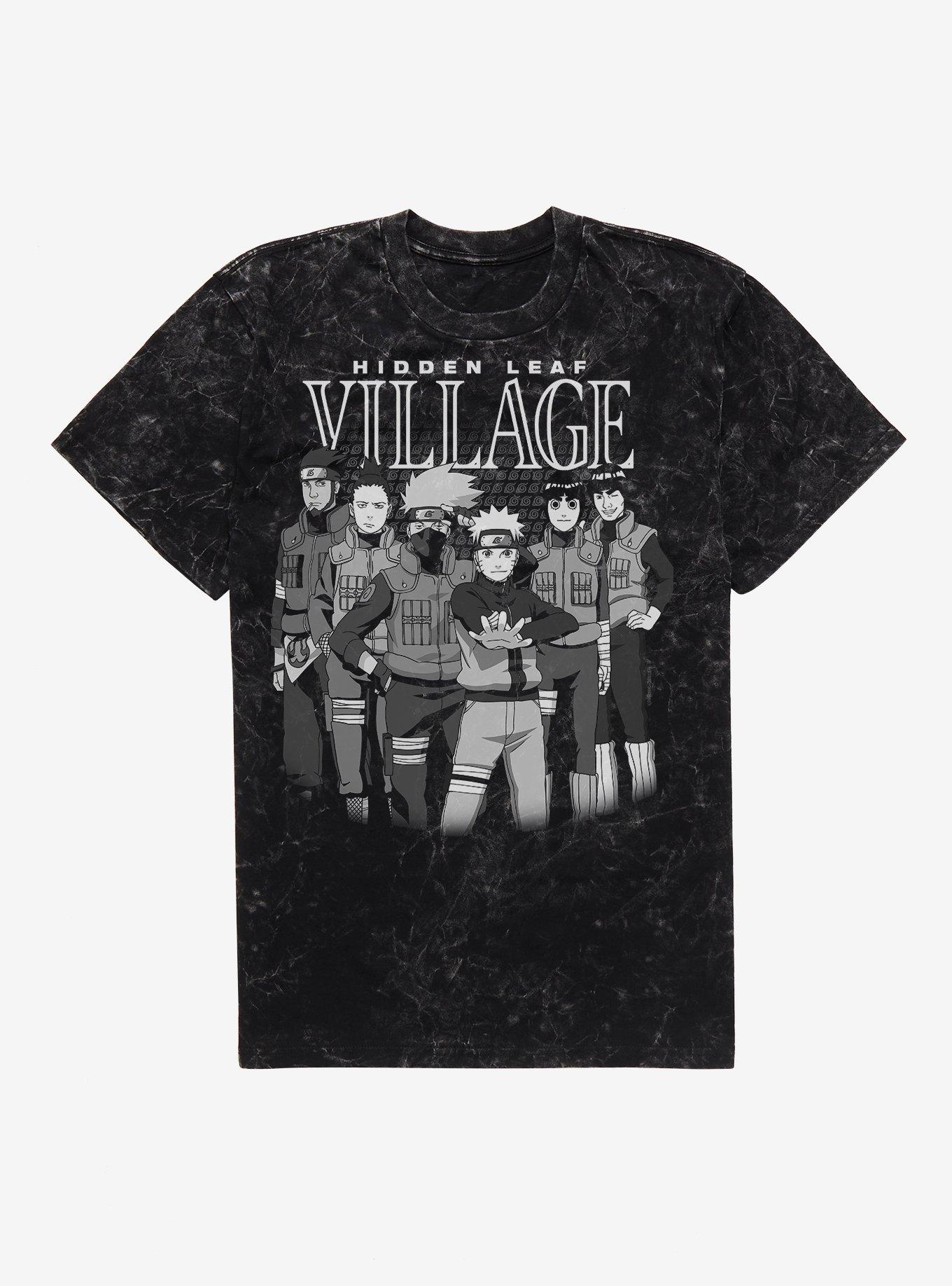 Naruto Shippuden Hidden Leaf Village Shinobi Mineral Wash T-Shirt BoxLunch Exclusive, , hi-res