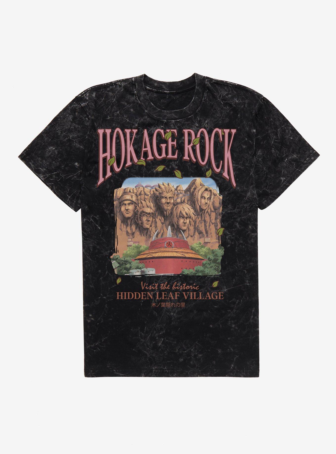 Naruto Shippuden Hokage Rock Great Oudoors Front Mineral Wash T-Shirt BoxLunch Exclusive, , hi-res