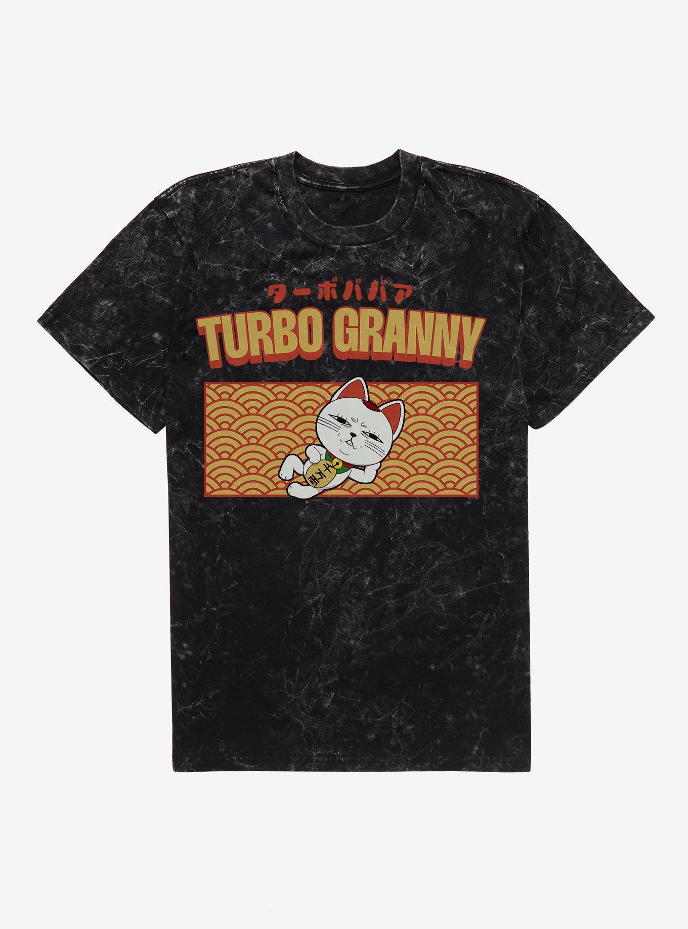 Dandadan Turbo Granny Lounging Cat Limited Color Mineral Wash T-Shirt BoxLunch Exclusive