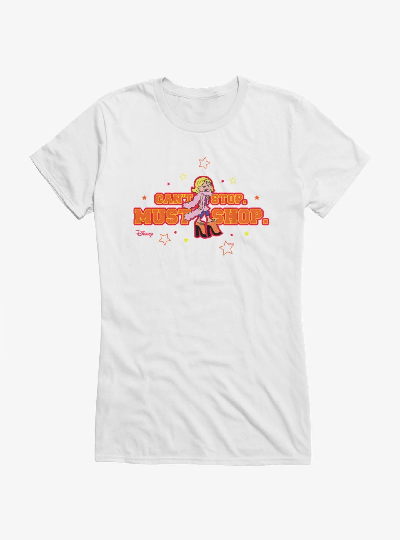 Disney Lizzie Mcguire Can't Stop Must Shop Text Girls T-Shirt, WHITE, hi-res view 1