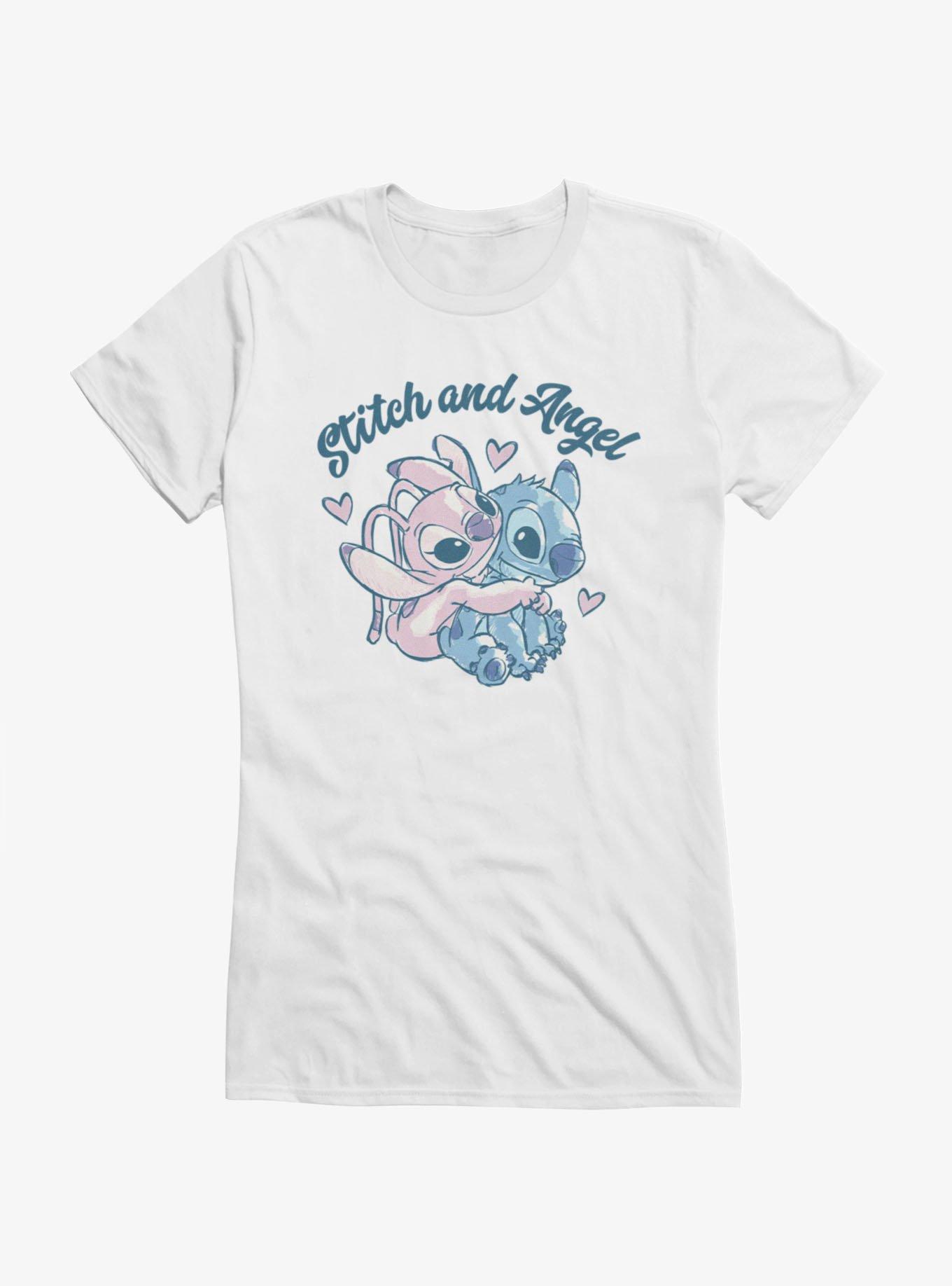 Disney Lilo & Stitch Angel And Stitch Heart Hugs Girls T-Shirt, , hi-res