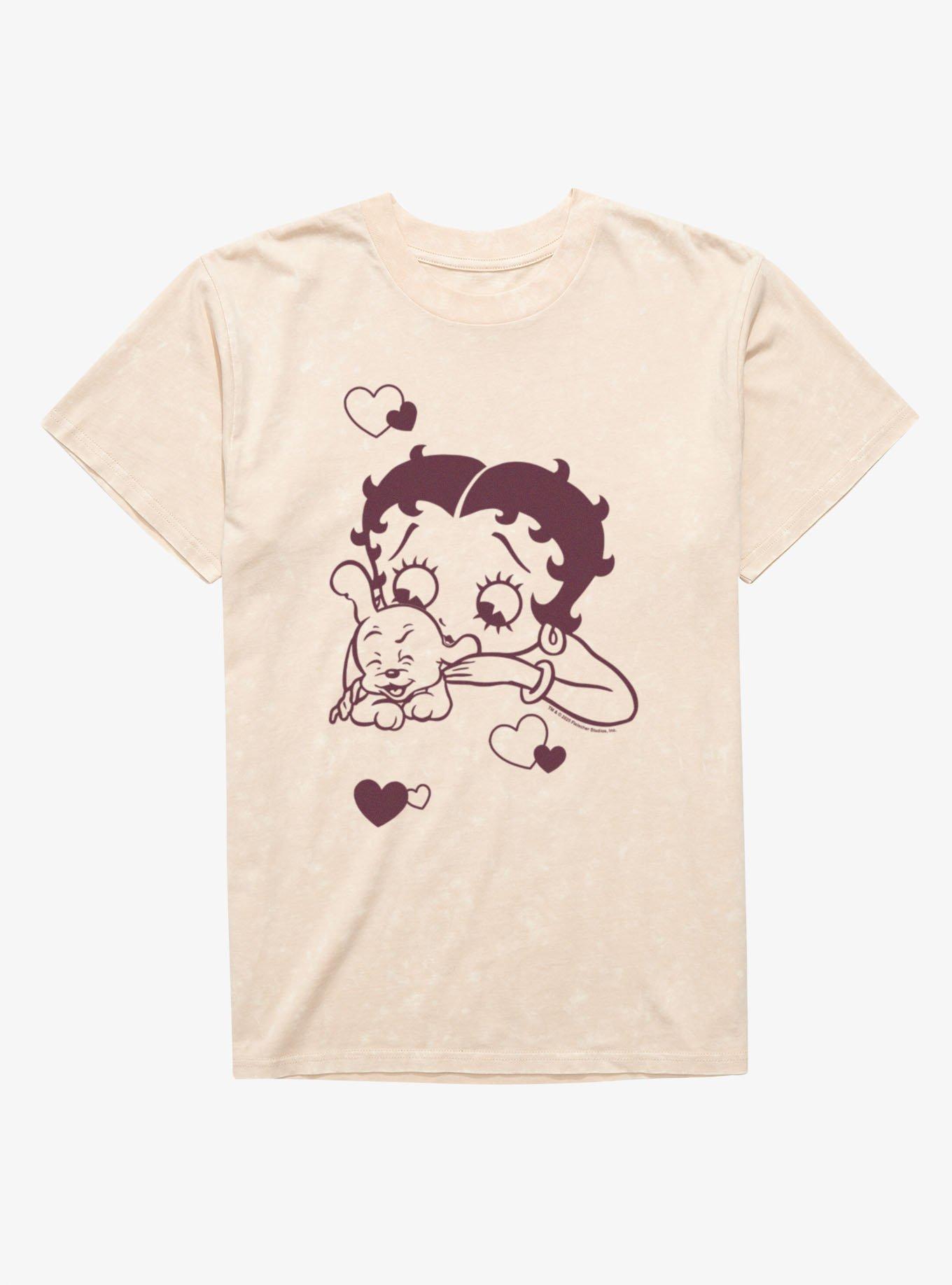 Betty Boop Doggie Smooches Mineral Wash T-Shirt, , hi-res