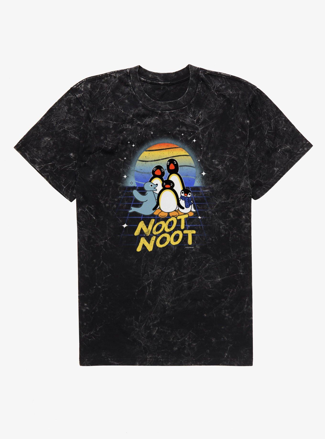 Pingu Noot Cartoon Sunrise Mineral Wash T-Shirt