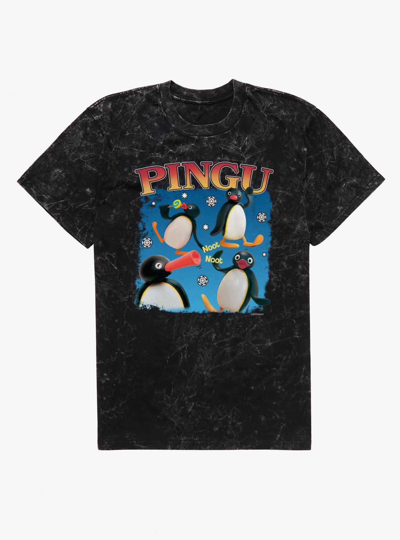 Pingu Action Noots And Happy Waves Mineral Wash T-Shirt