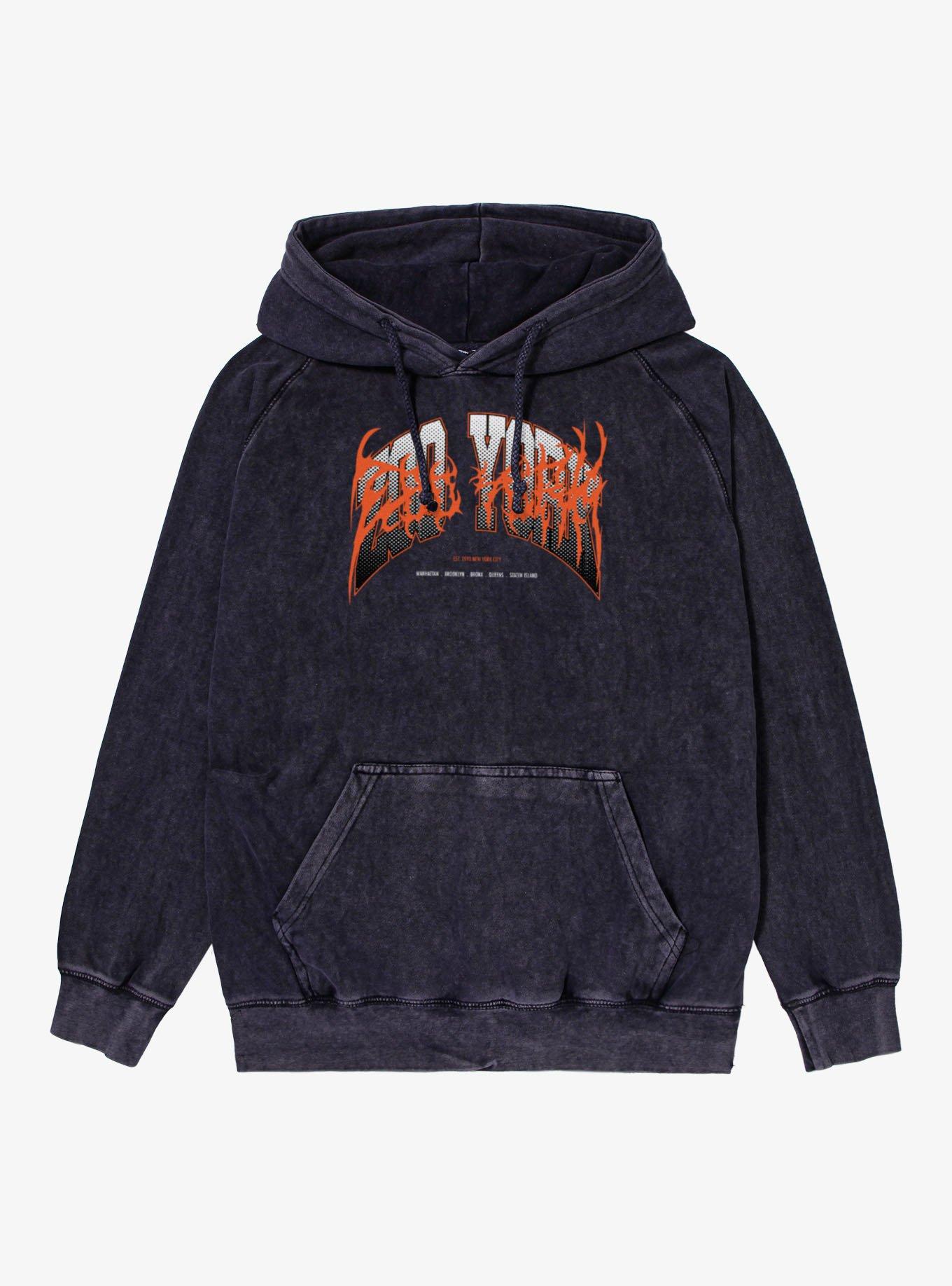 Zoo York Orange Metal Logo Mineral Wash Hoodie, , hi-res