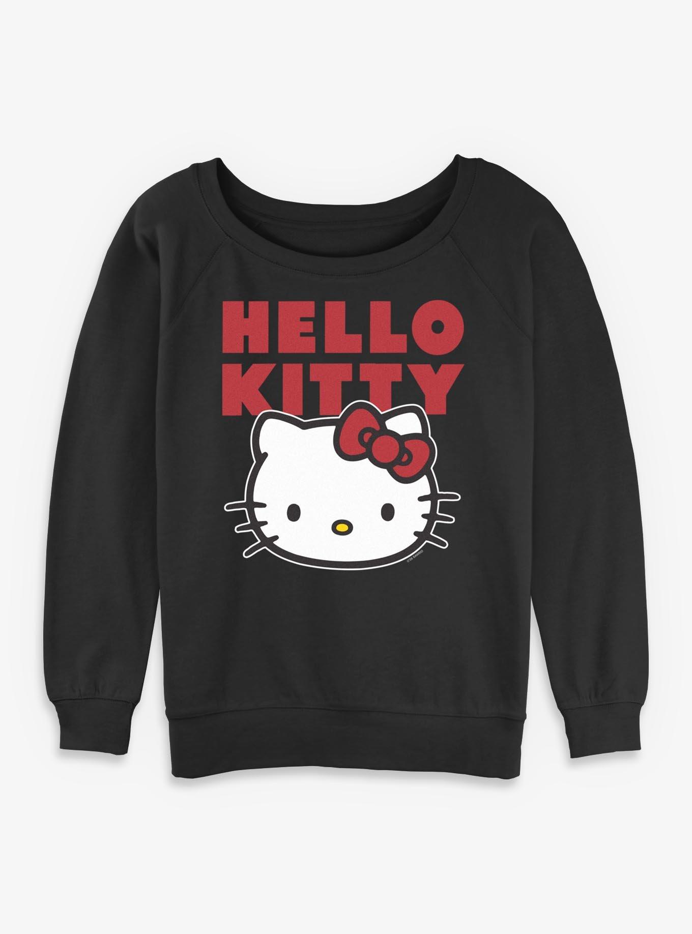 Sanrio Hello Kitty Block Hello Kitty Womens Slouchy Sweatshirt, , hi-res