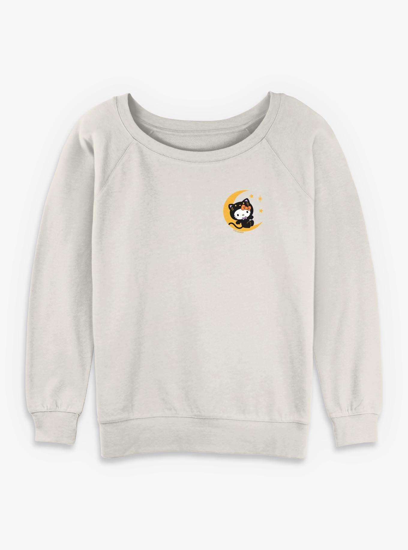 Sanrio Hello Kitty Black Kitty Moon Womens Slouchy Sweatshirt, , hi-res