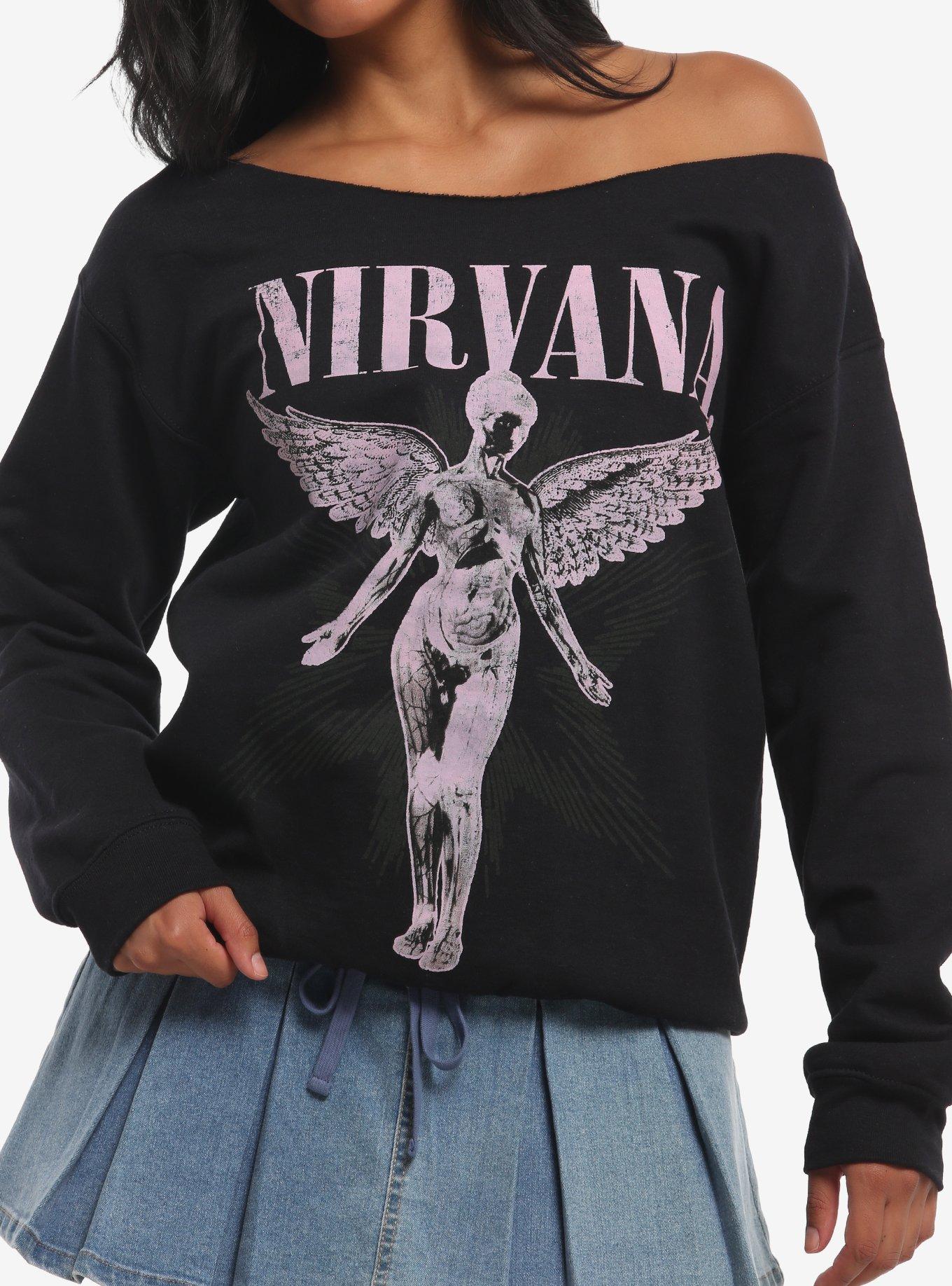 Nirvana In Utero Girls Off-Shoulder Sweatshirt