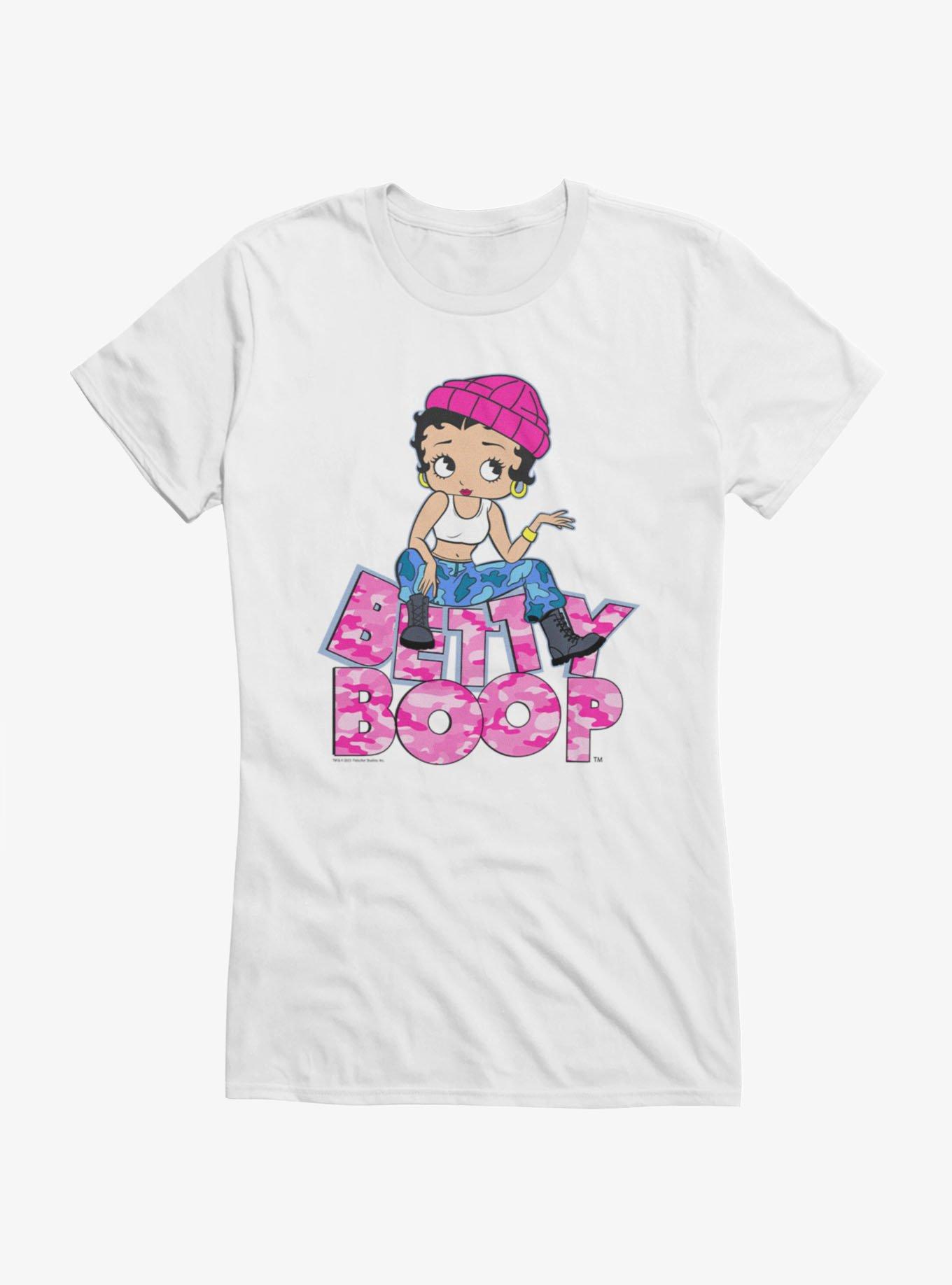 Betty Boop Pink Camo And Boots Girls T-Shirt, , hi-res