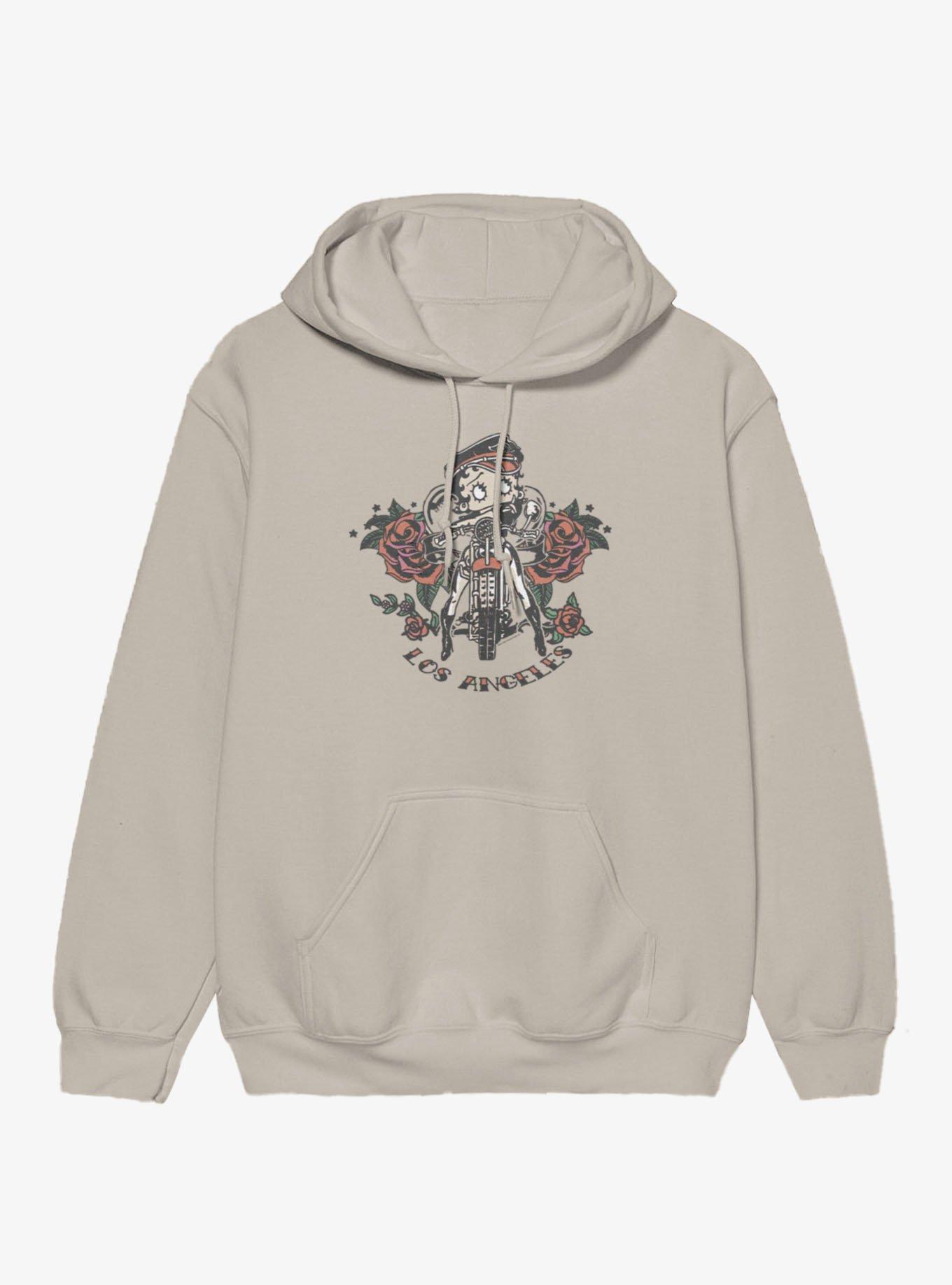 Betty Boop Los Angeles Motorcycle Roses Hoodie, , hi-res