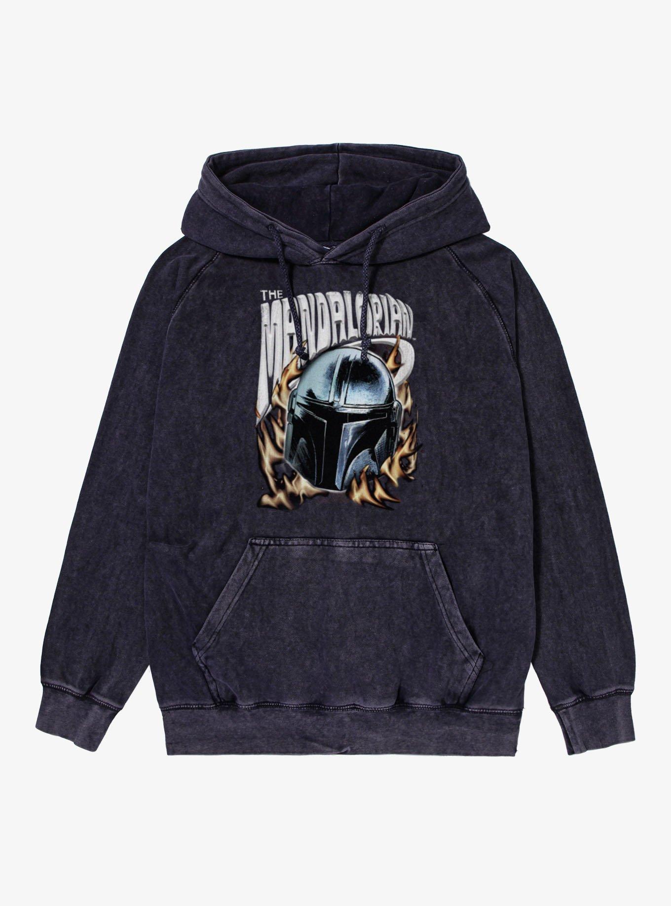Star Wars The Mandalorian Forged In Flames Mineral Wash Hoodie, , hi-res