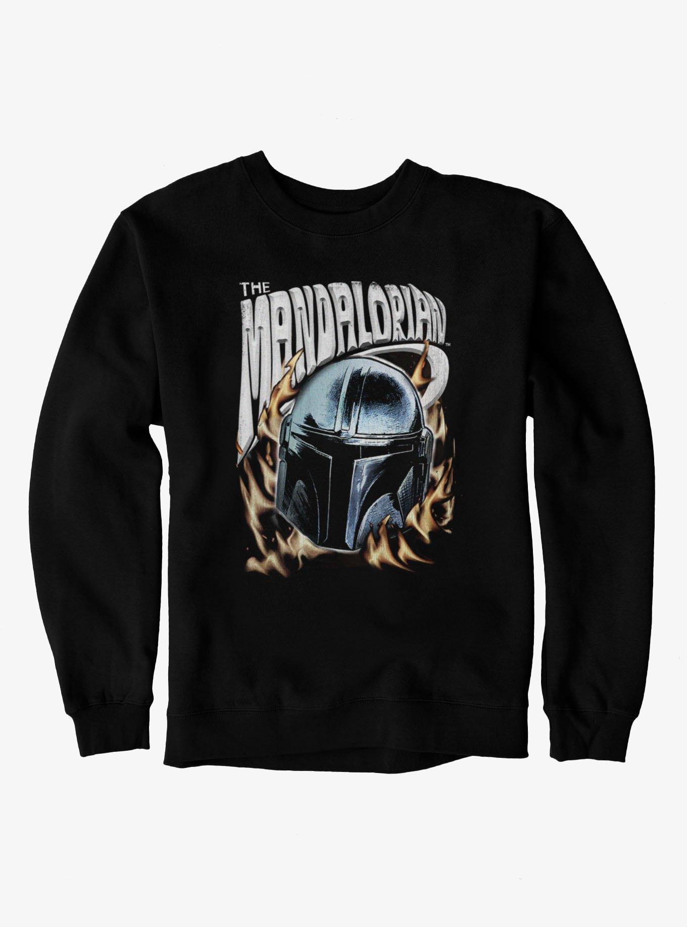 Star Wars The Mandalorian Forged In Flames Sweatshirt, BLACK, hi-res view 1